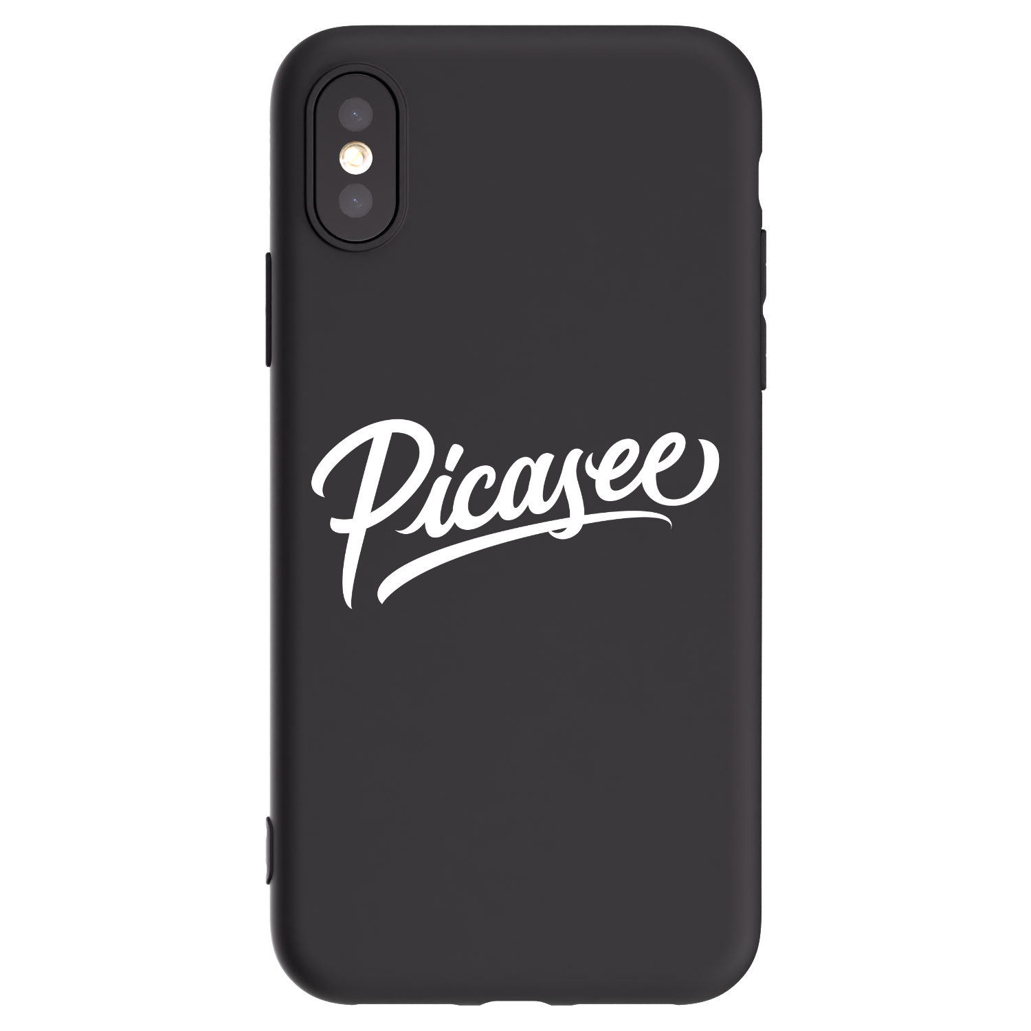 Picasee husă neagră din silicon pentru Apple iPhone X/XS - Picasee - old logo - white