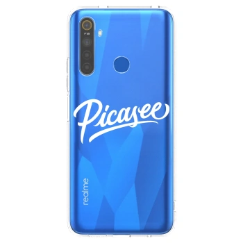 Picasee husă transparentă din silicon pentru Realme 5 - Picasee - old logo - white