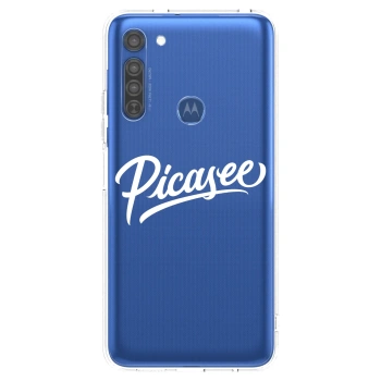 Husă pentru Motorola Moto G8 - Picasee - old logo - white