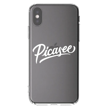 Picasee husă transparentă din silicon pentru Apple iPhone X/XS - Picasee - old logo - white