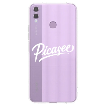 Picasee husă transparentă din silicon pentru Honor 8X - Picasee - old logo - white