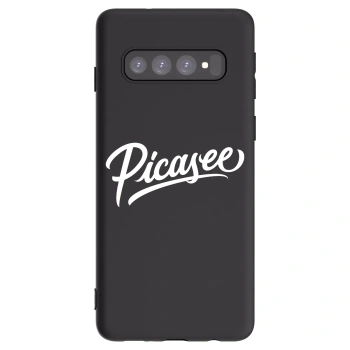 Picasee husă neagră din silicon pentru Samsung Galaxy S10 G973 - Picasee - old logo - white