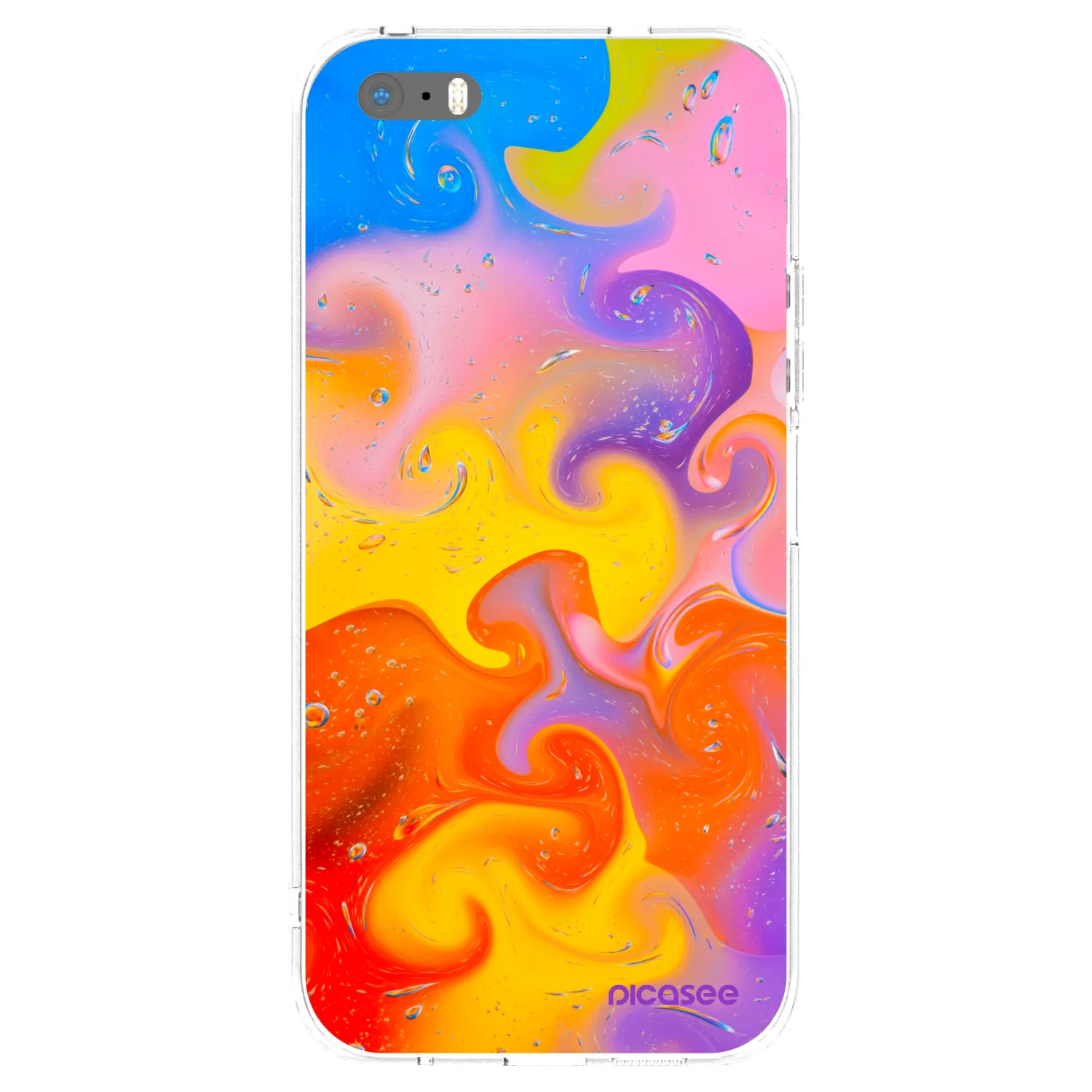 Picasee husă transparentă din silicon pentru Apple iPhone 5/5S/SE - Bubbles