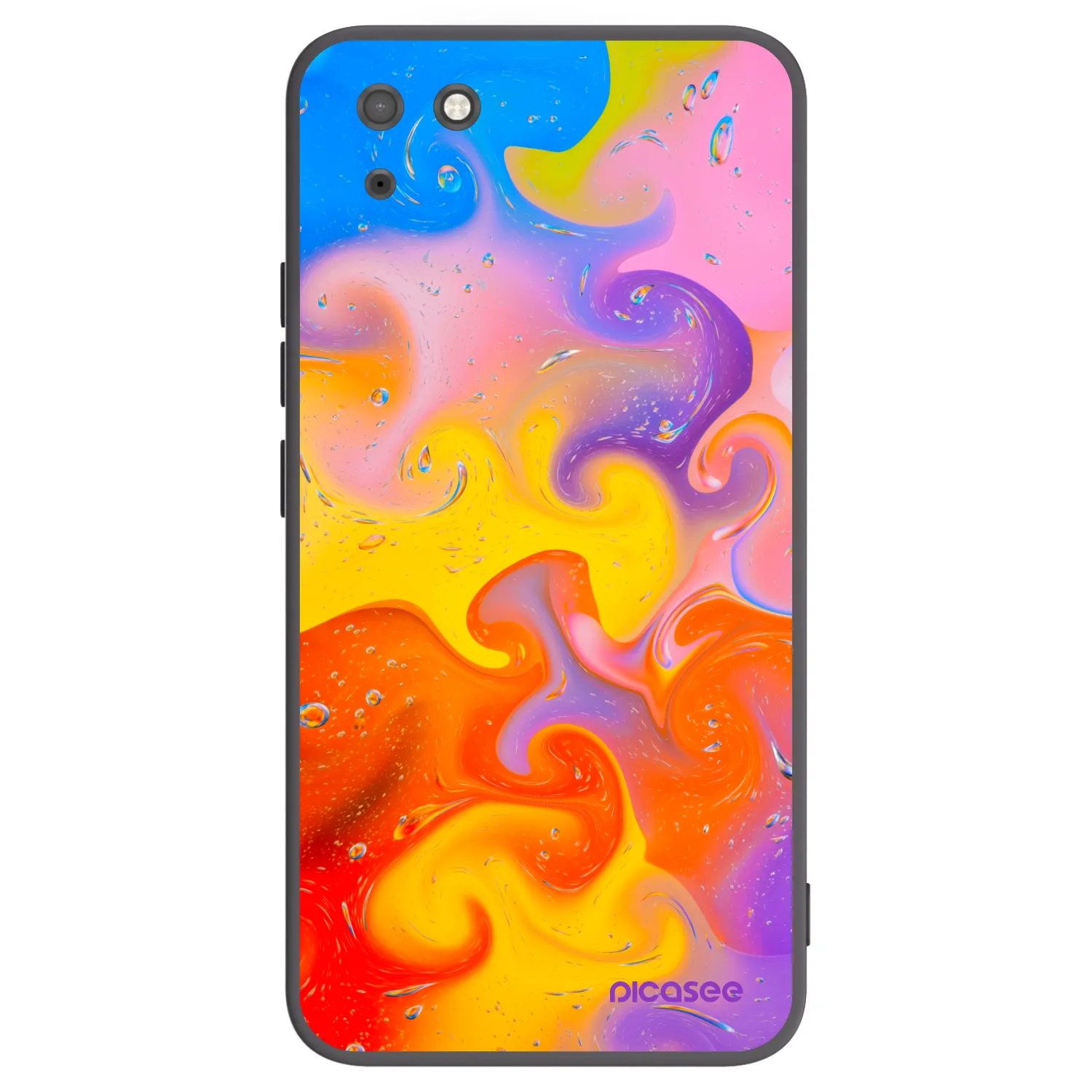 Picasee husă neagră din silicon pentru Huawei Y5P - Bubbles