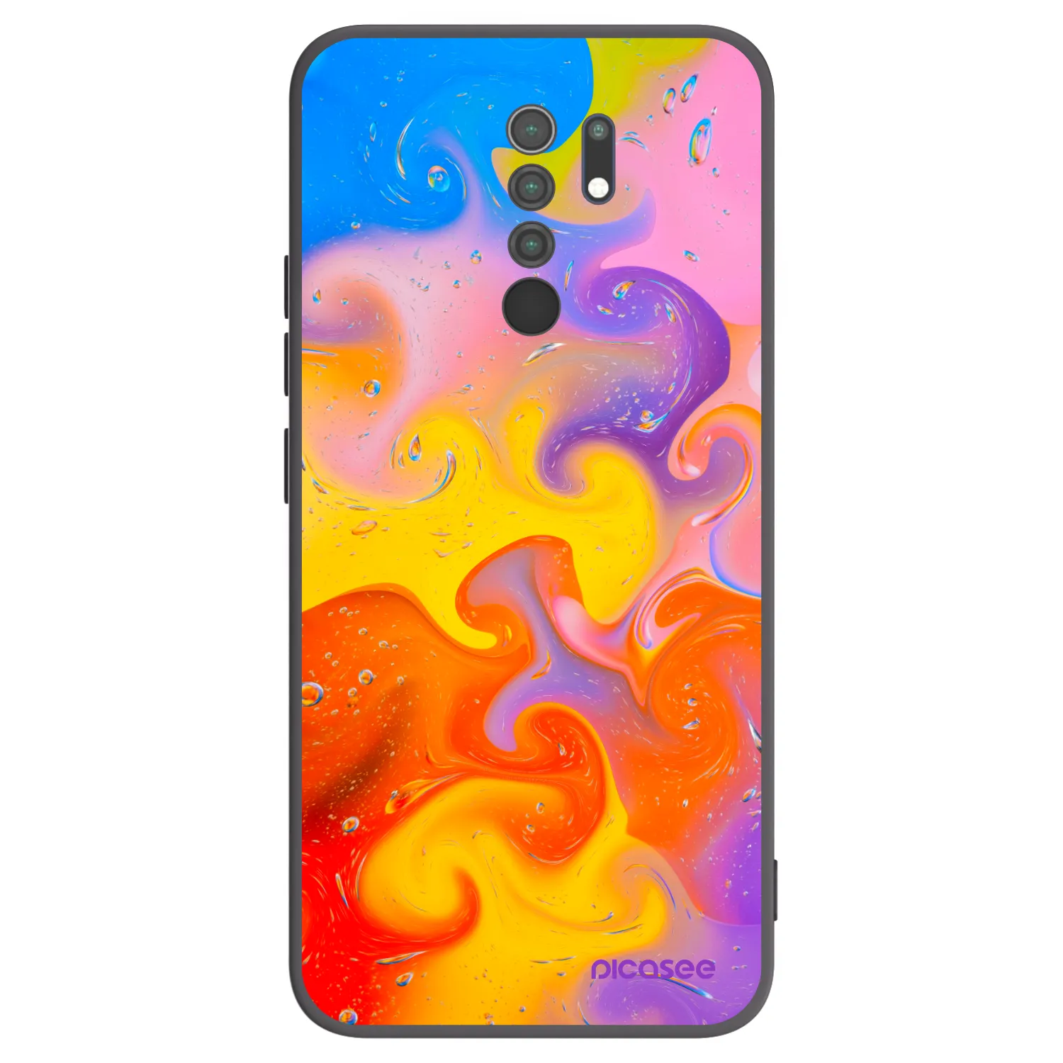Picasee husă neagră din silicon pentru Xiaomi Redmi 9 - Bubbles