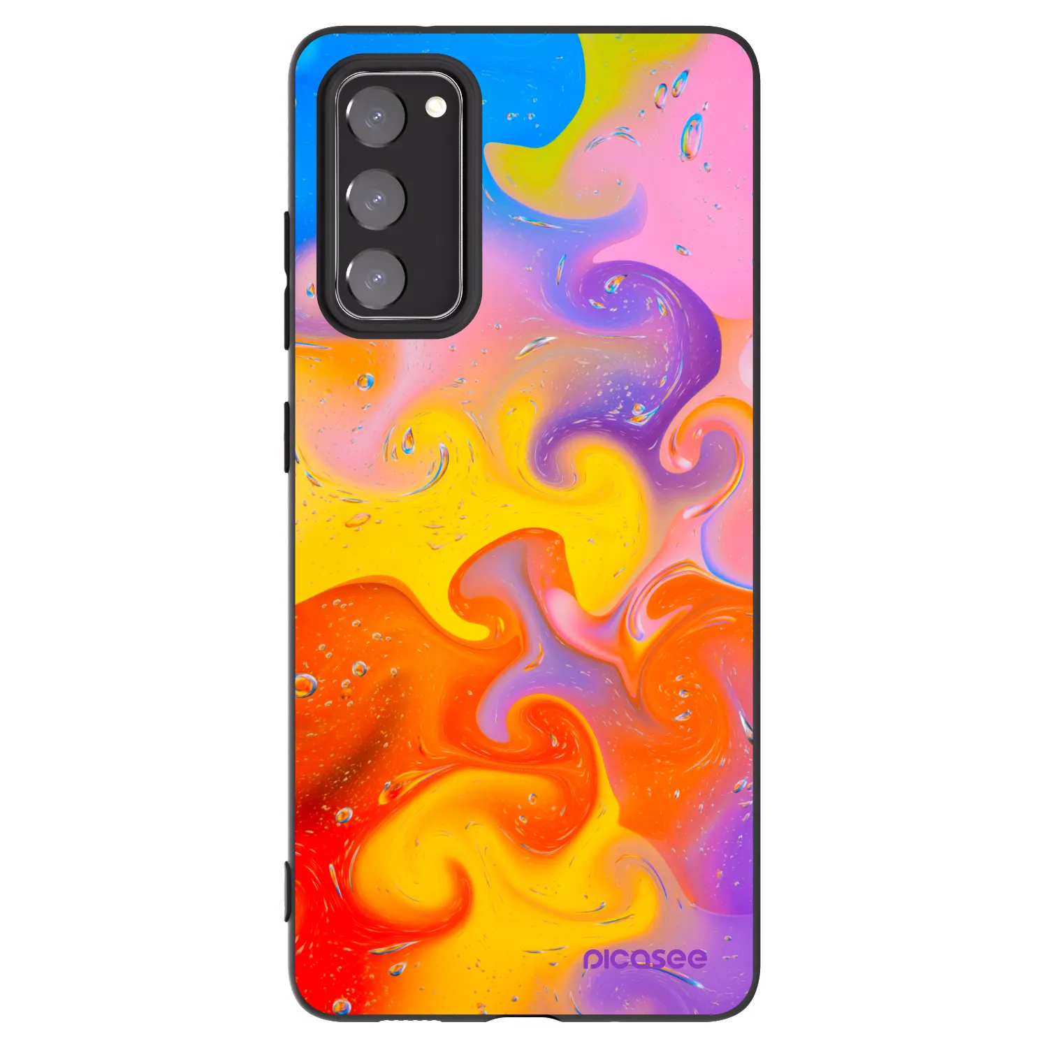 Picasee husă neagră din silicon pentru Samsung Galaxy S20 FE - Bubbles