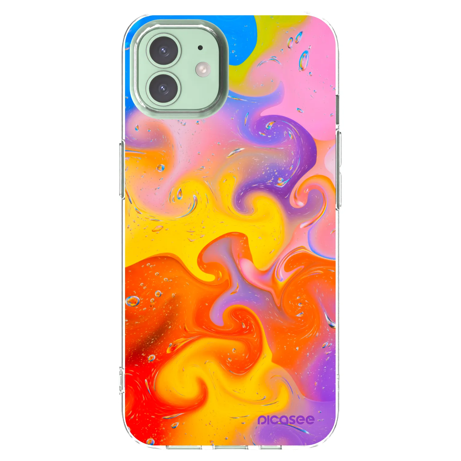 Picasee husă transparentă din silicon pentru Apple iPhone 12 Pro - Bubbles