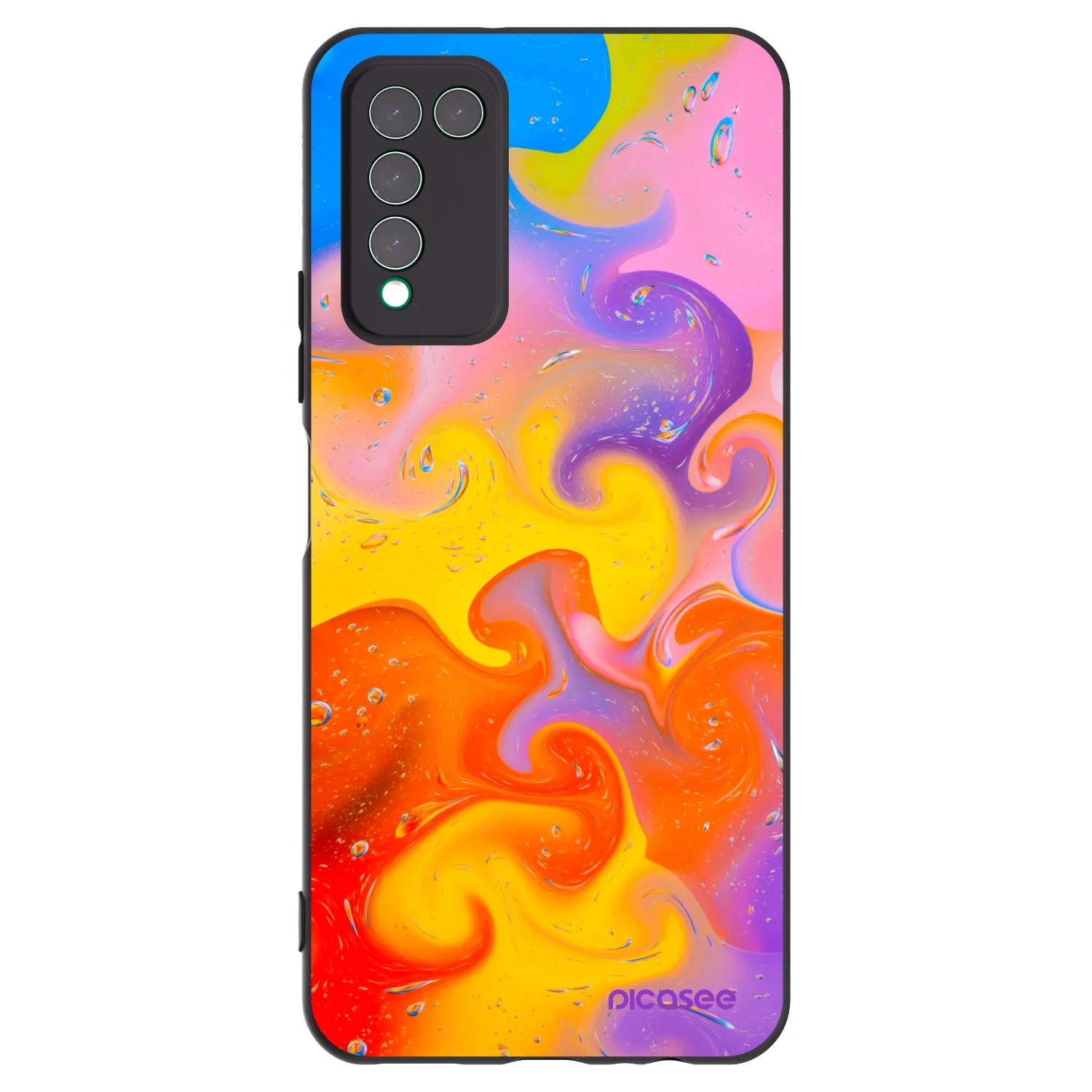 Picasee husă neagră din silicon pentru Honor 10X Lite - Bubbles