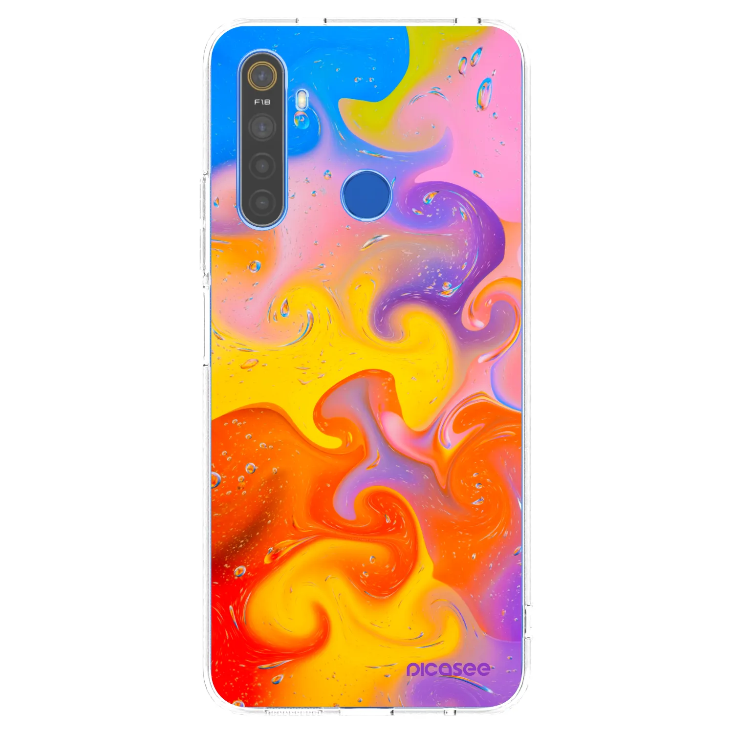 Picasee husă transparentă din silicon pentru Realme 5 - Bubbles