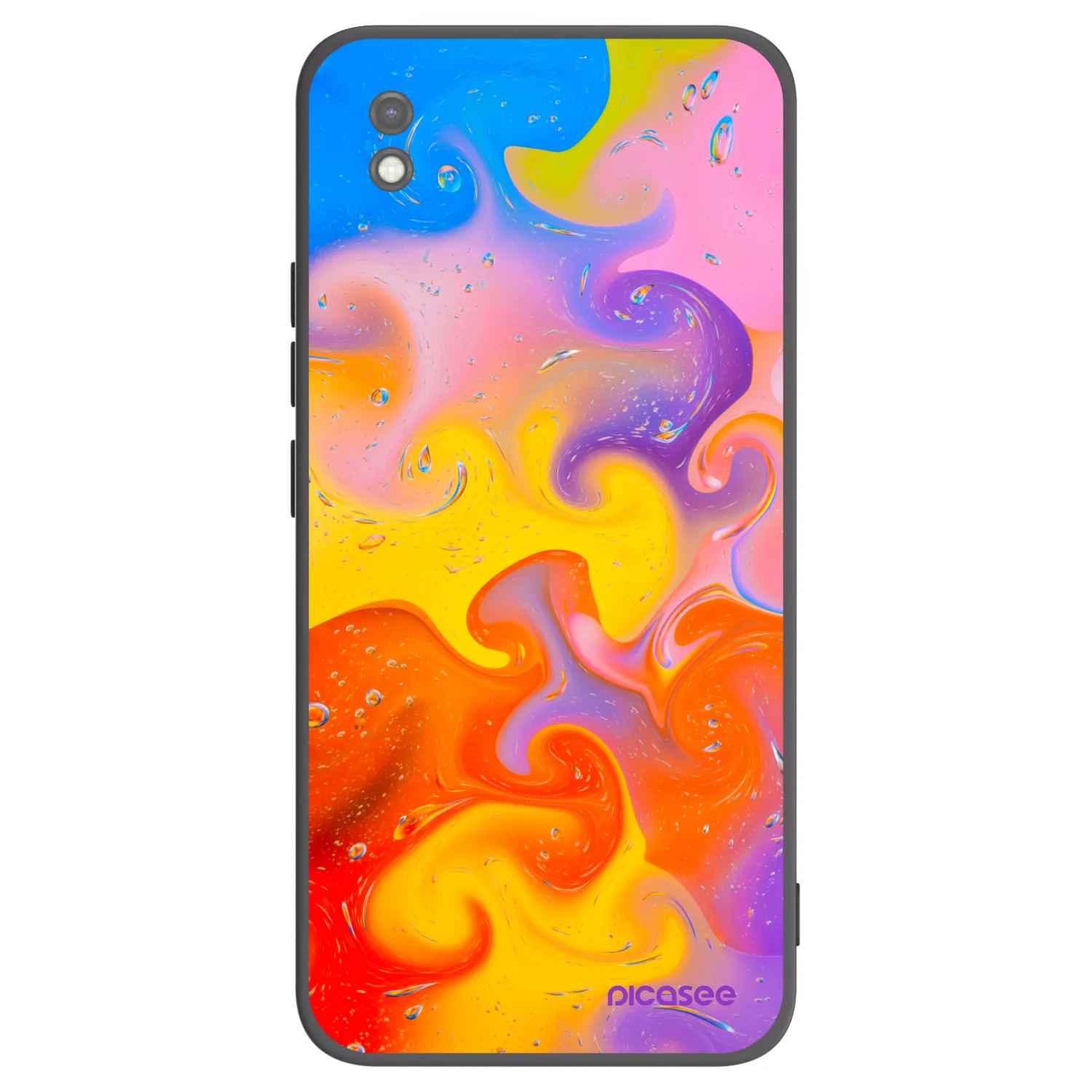 Picasee husă neagră din silicon pentru Xiaomi Redmi 9AT - Bubbles