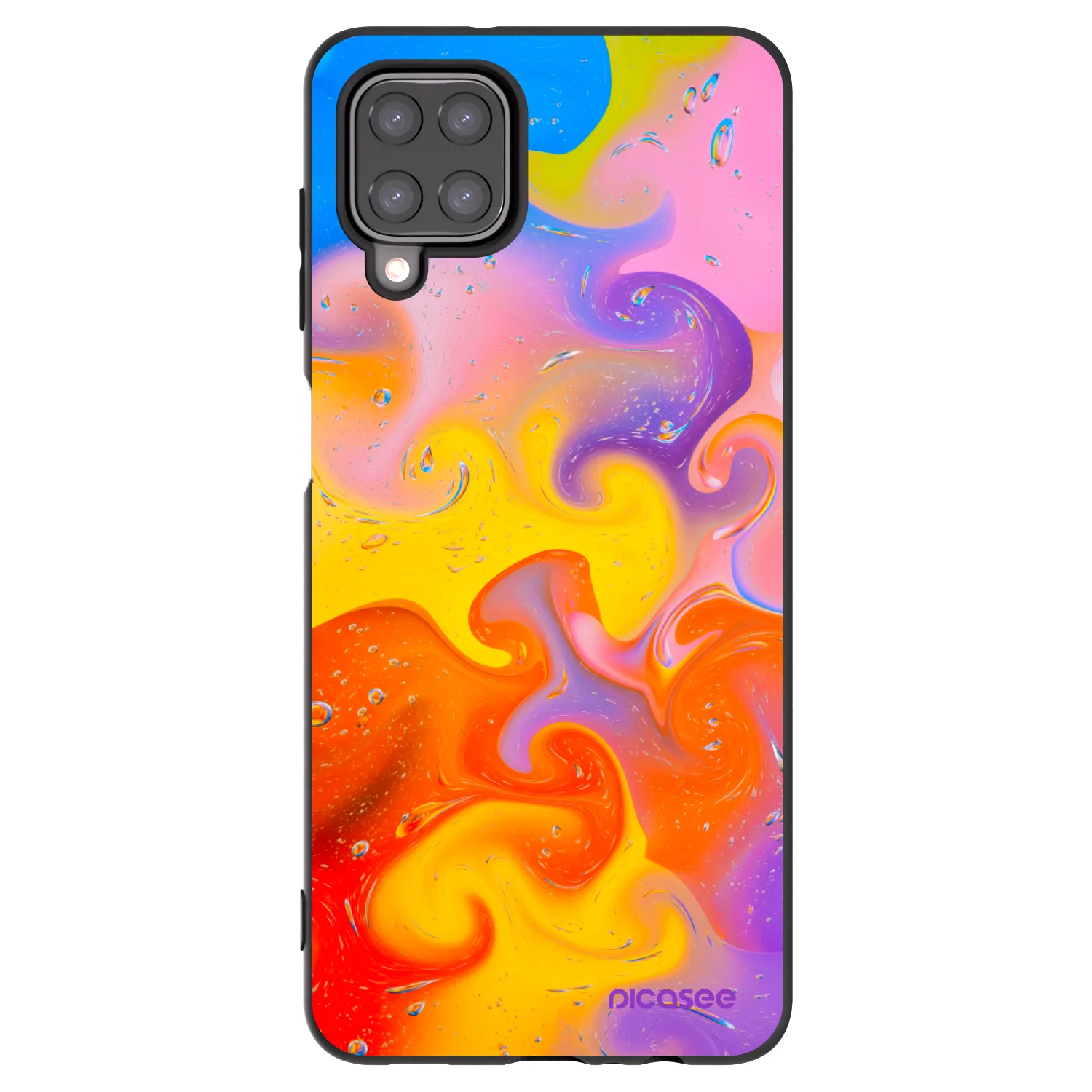 Picasee husă neagră din silicon pentru Samsung Galaxy M12 M127F - Bubbles