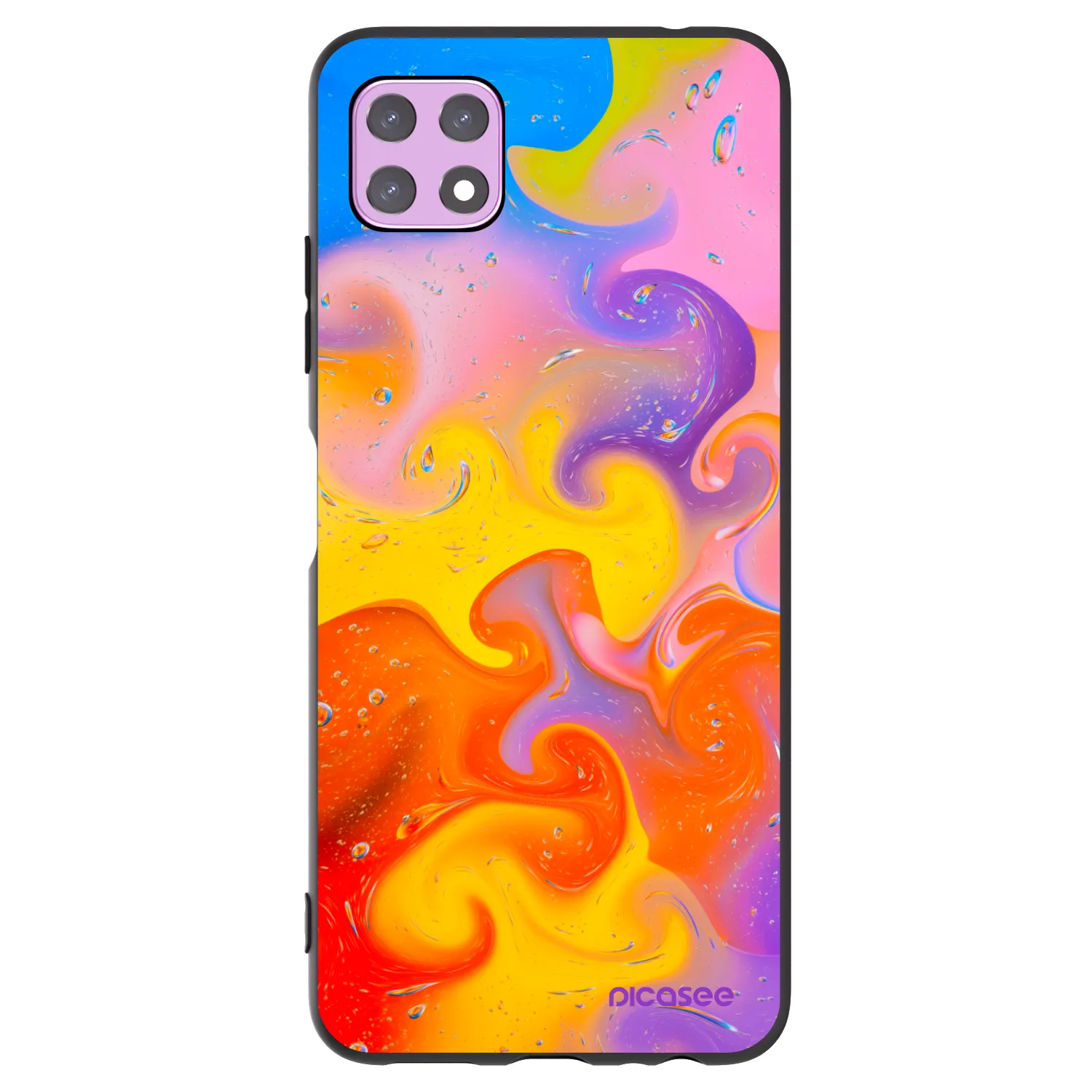 Picasee husă neagră din silicon pentru Samsung Galaxy A22 A226B 5G - Bubbles