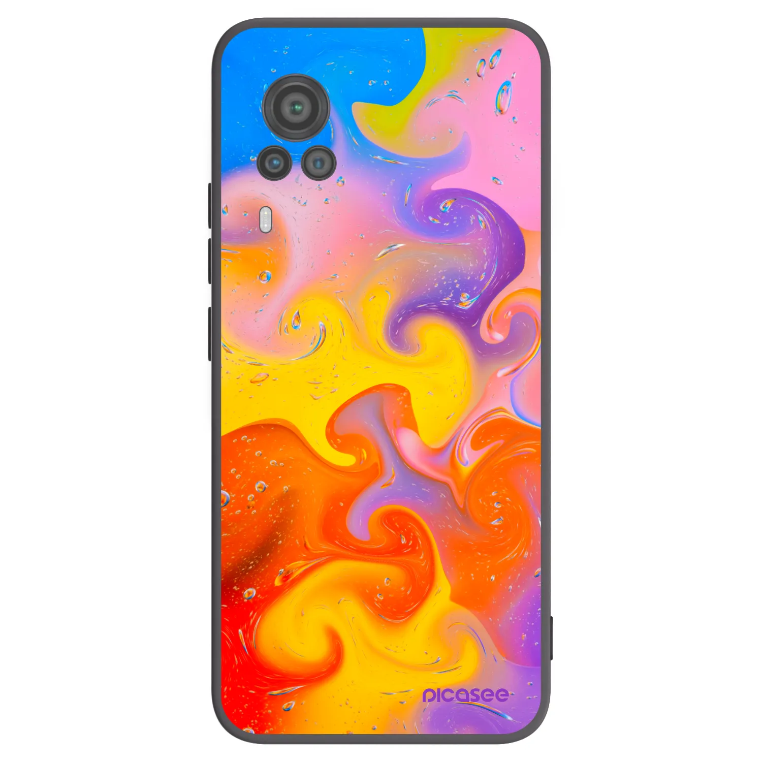 Picasee husă neagră din silicon pentru Vivo X60 Pro 5G - Bubbles