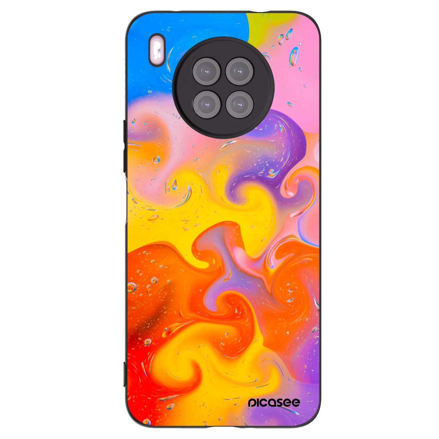 Picasee husă neagră din silicon pentru Huawei Nova 8i - Bubbles