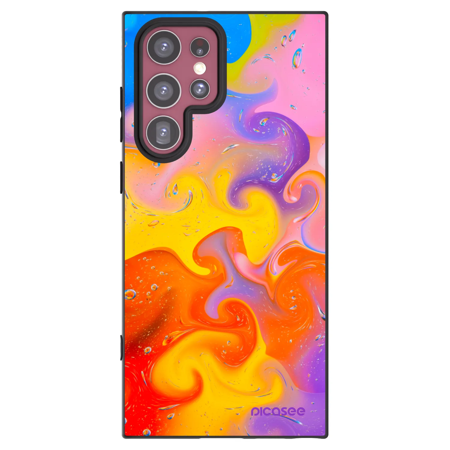 Picasee husă neagră din silicon pentru Samsung Galaxy S22 Ultra 5G - Bubbles