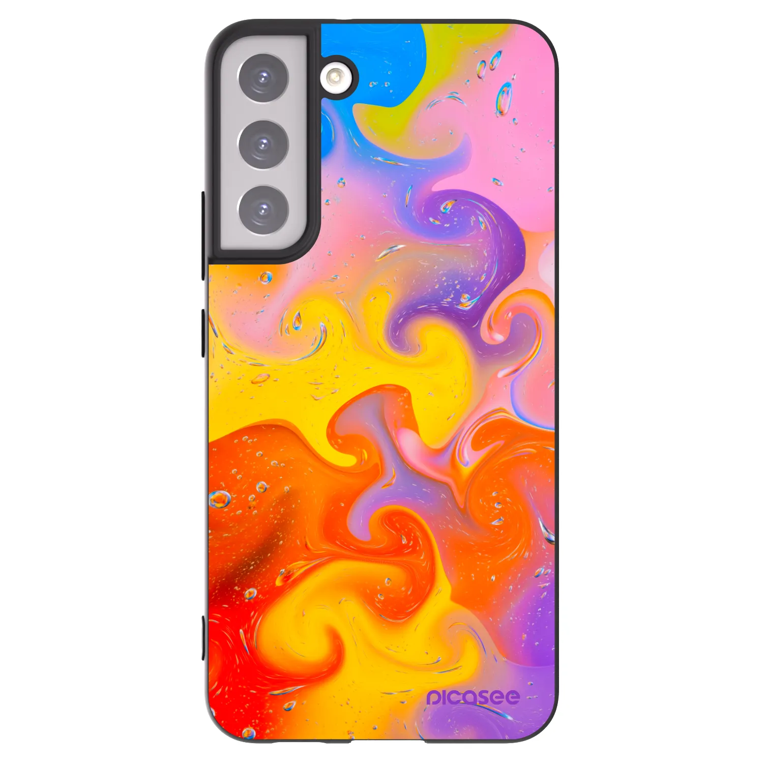 Picasee husă neagră din silicon pentru Samsung Galaxy S22+ 5G - Bubbles