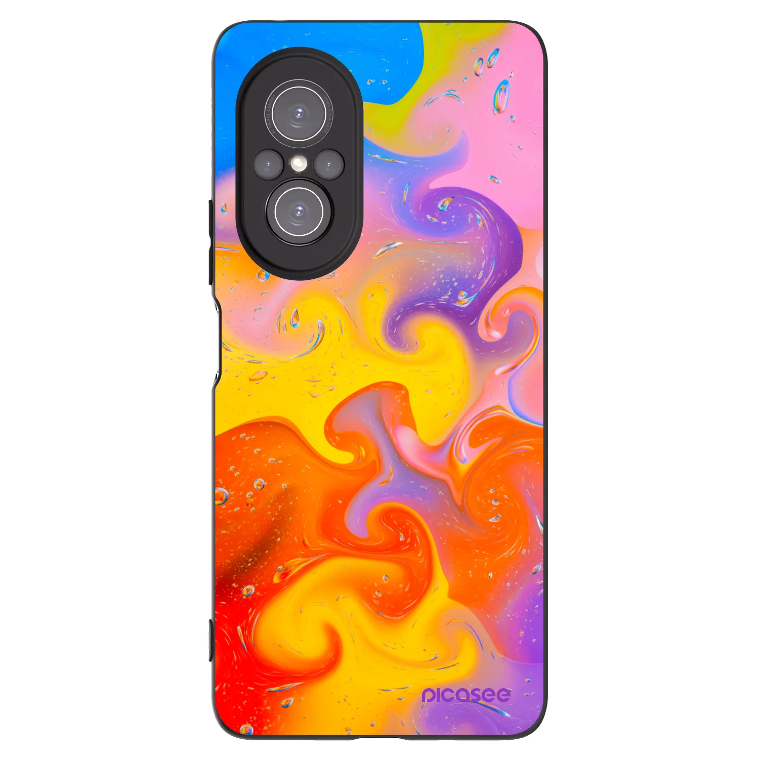 Picasee husă neagră din silicon pentru Huawei Nova 9 SE - Bubbles