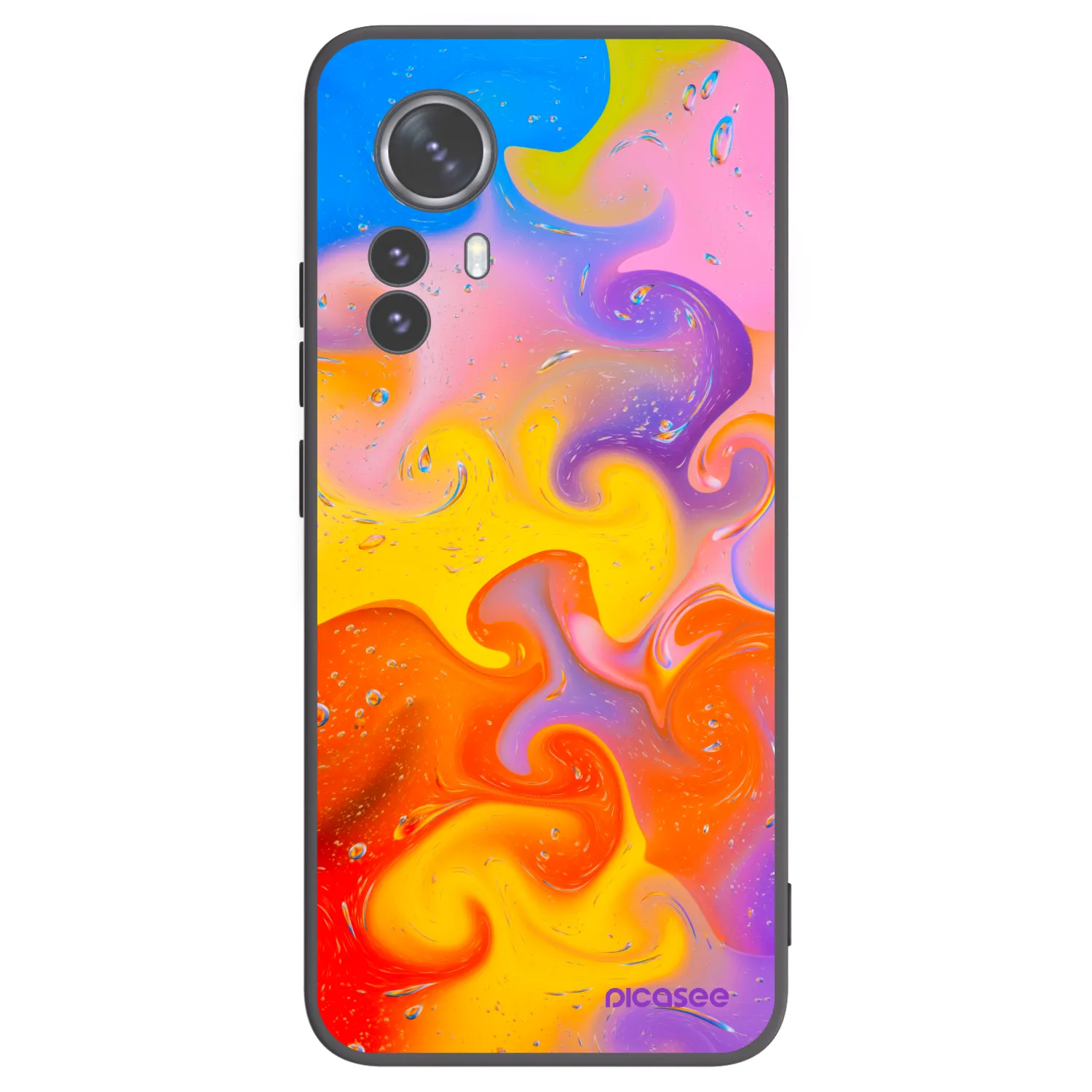 Picasee husă neagră din silicon pentru Xiaomi 12 Pro - Bubbles