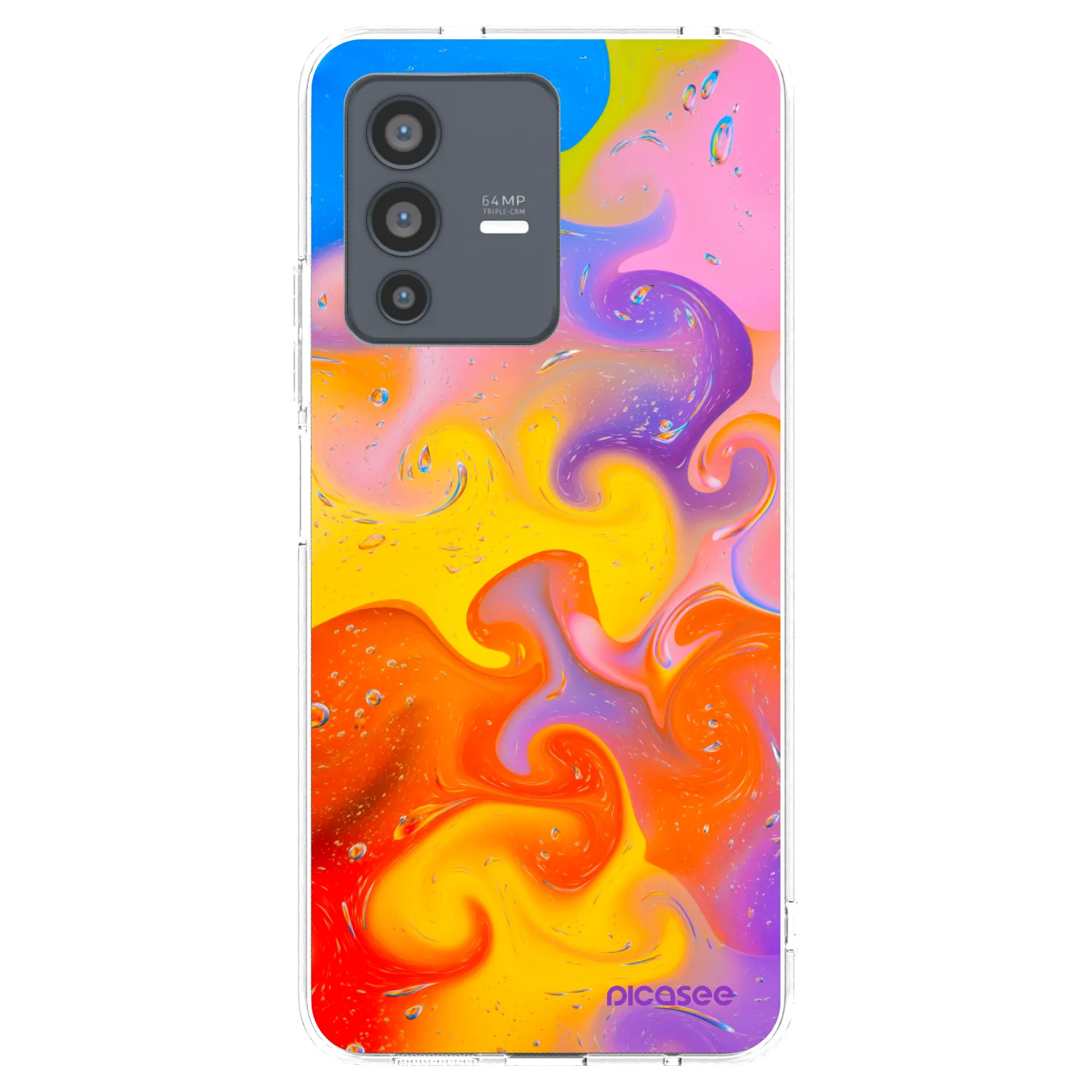 Picasee husă transparentă din silicon pentru Vivo V23 5G - Bubbles