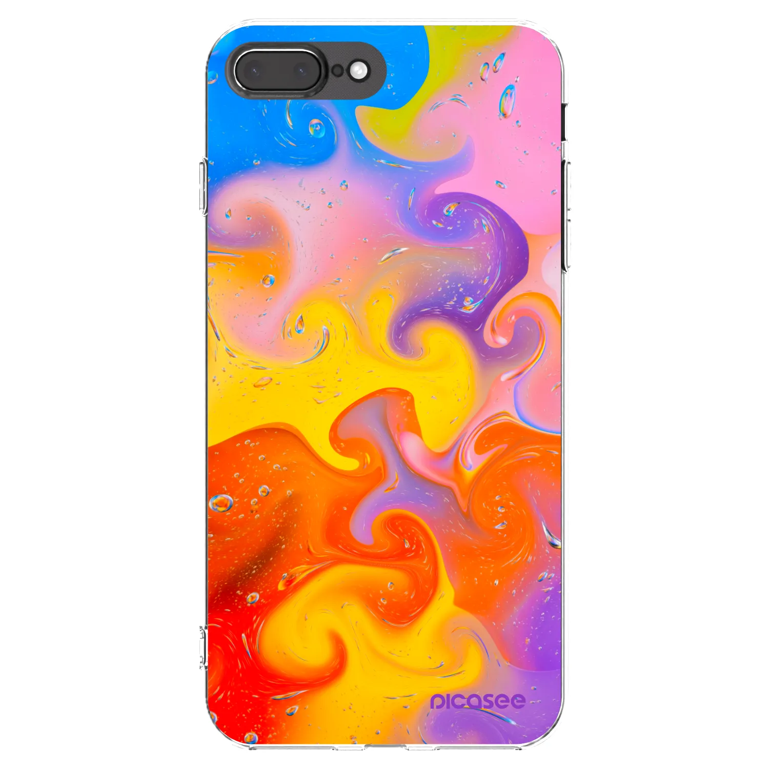 Picasee husă transparentă din silicon pentru Apple iPhone 8 Plus - Bubbles