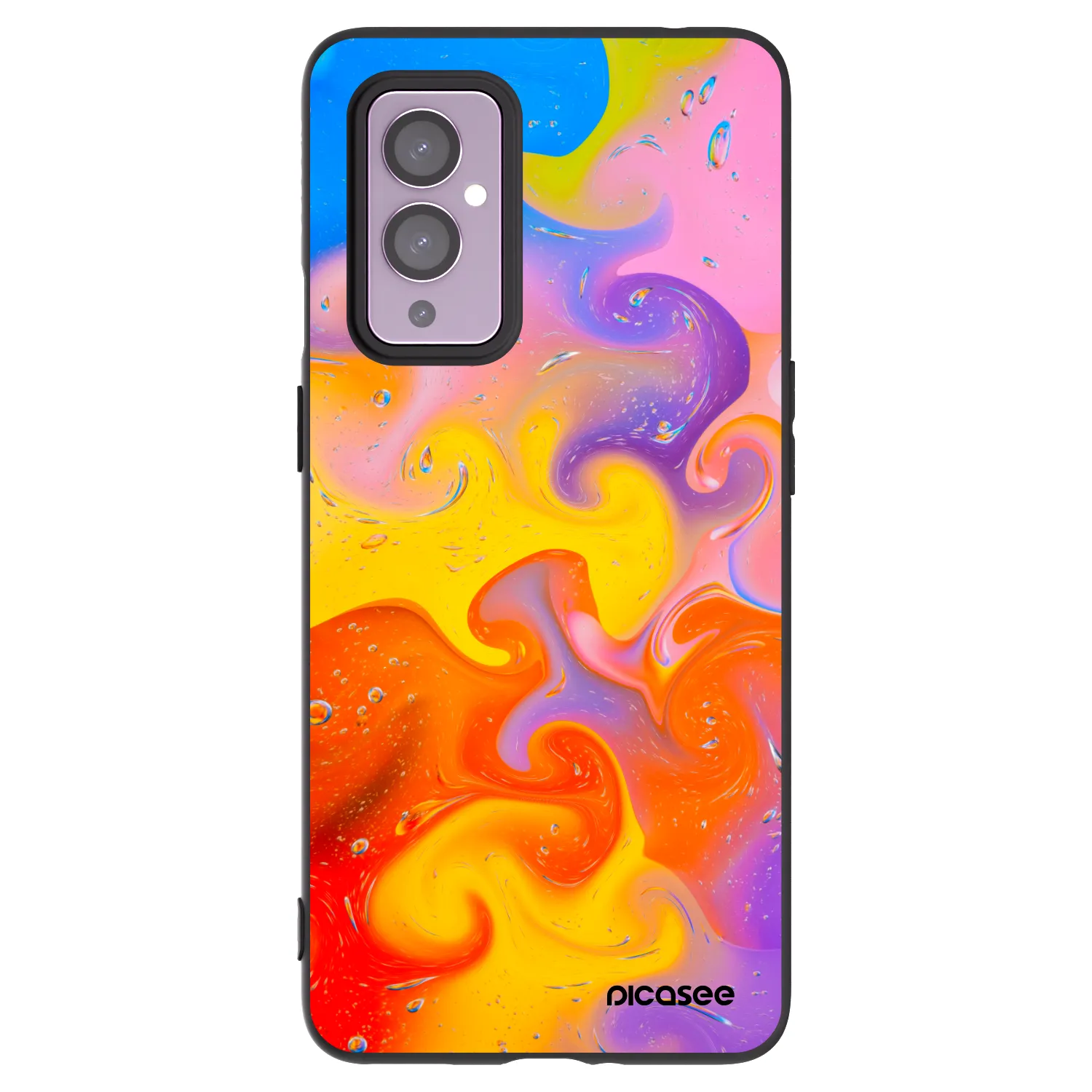 Picasee husă neagră din silicon pentru OnePlus 9 - Bubbles