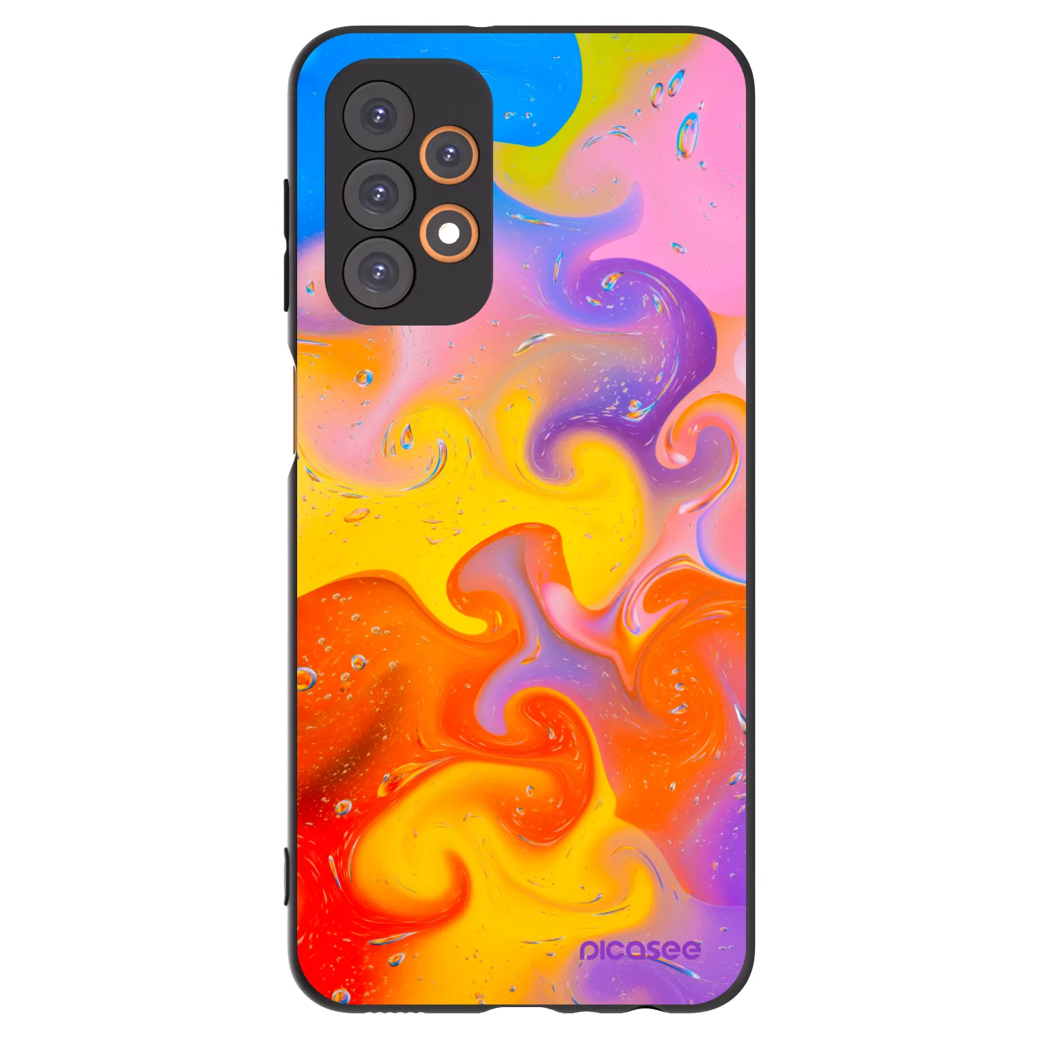 Picasee husă neagră din silicon pentru Samsung Galaxy A23 A235F 4G - Bubbles
