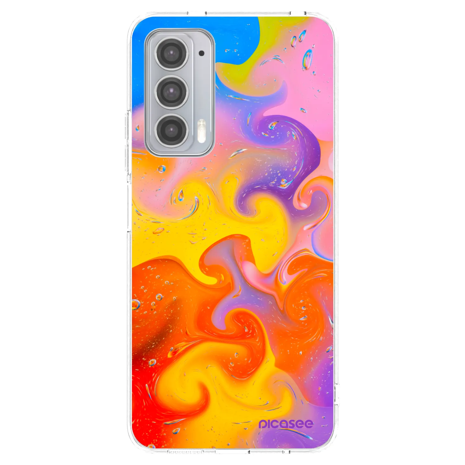 Picasee husă transparentă din silicon pentru Motorola Edge 20 - Bubbles