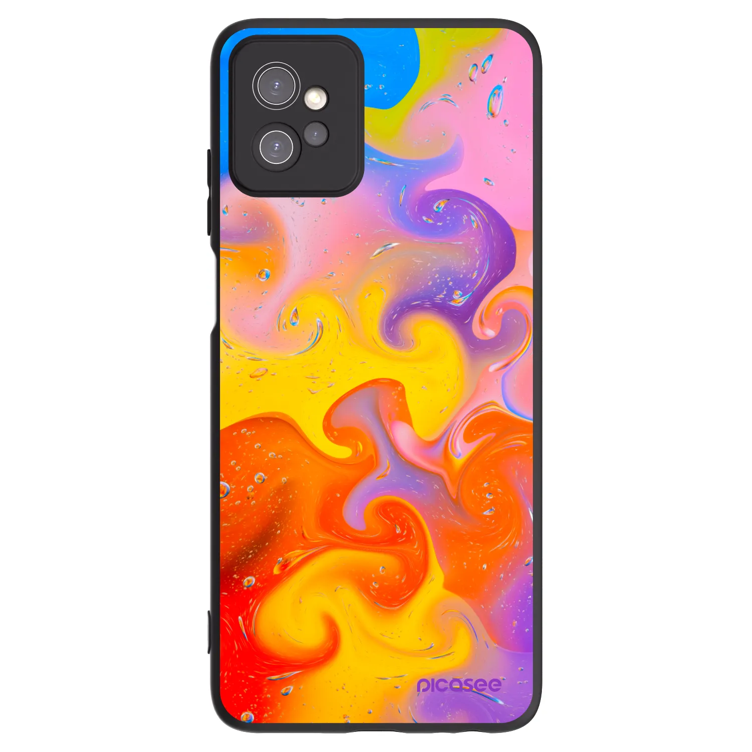 Picasee husă neagră din silicon pentru Motorola Moto G32 - Bubbles