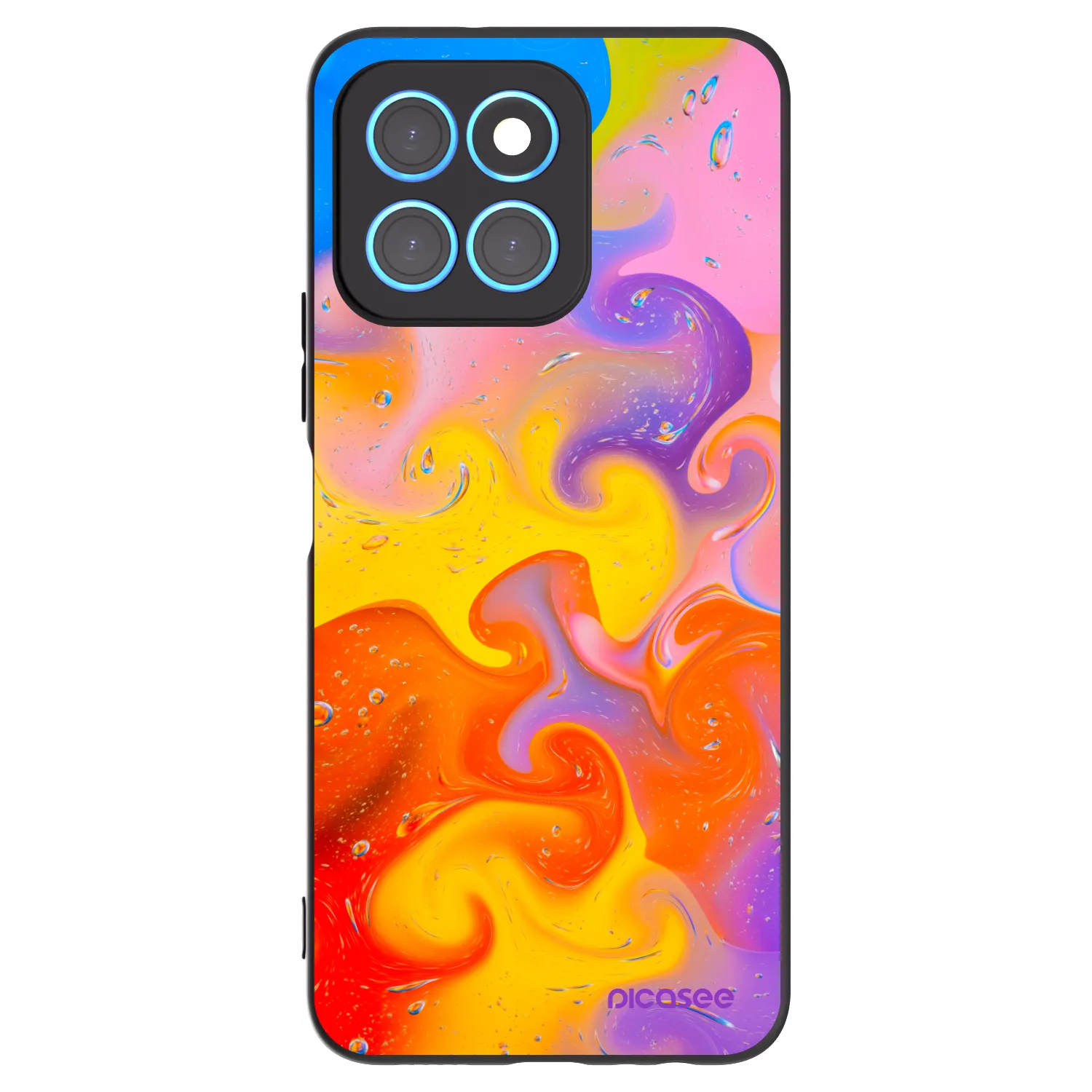 Picasee husă neagră din silicon pentru Honor X8 5G - Bubbles