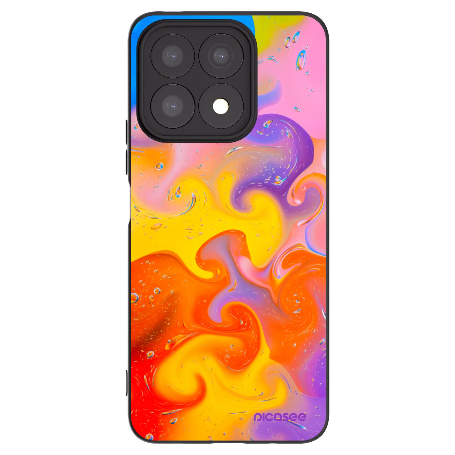 Picasee husă neagră din silicon pentru Honor X8a - Bubbles