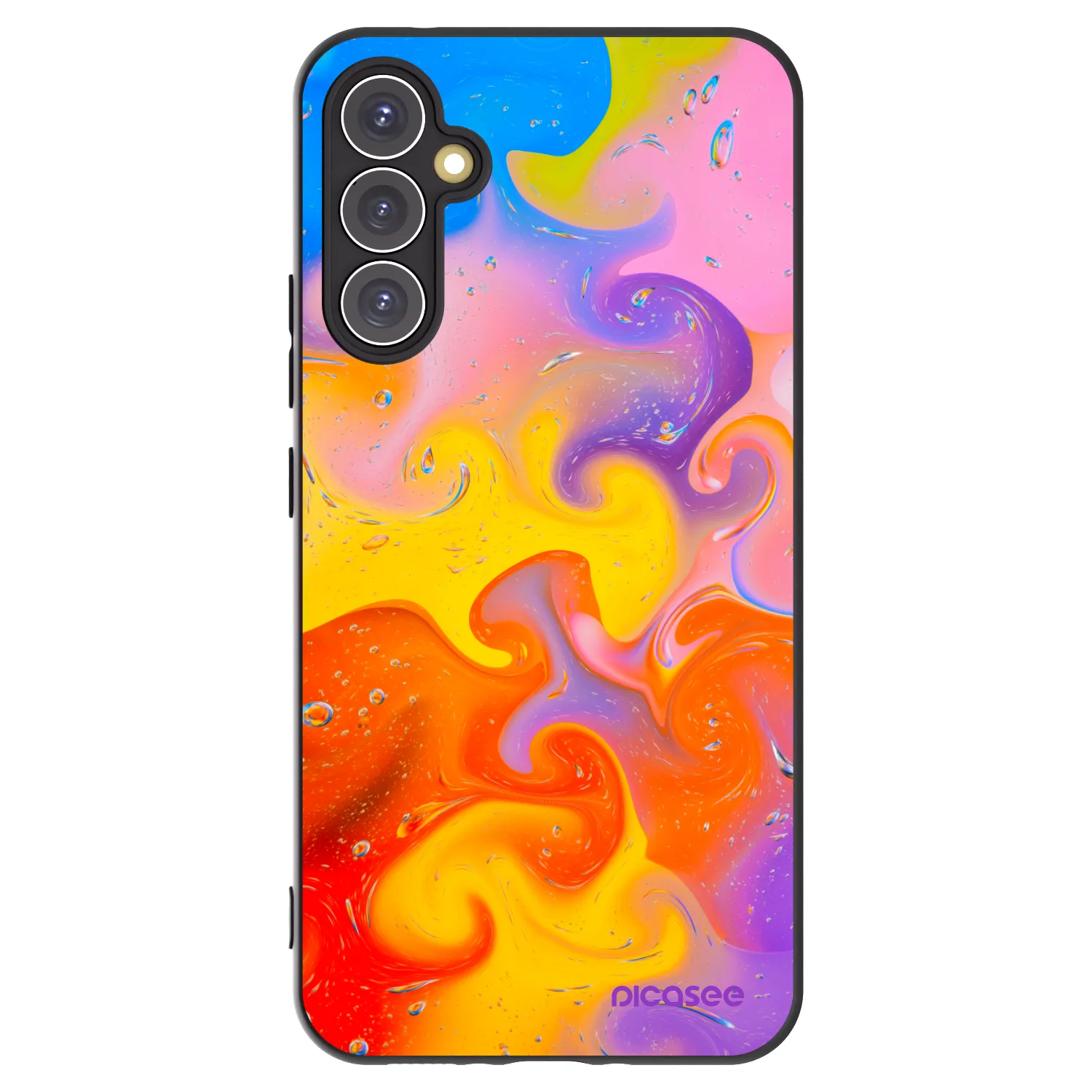 Picasee husă neagră din silicon pentru Samsung Galaxy A34 5G A346B - Bubbles