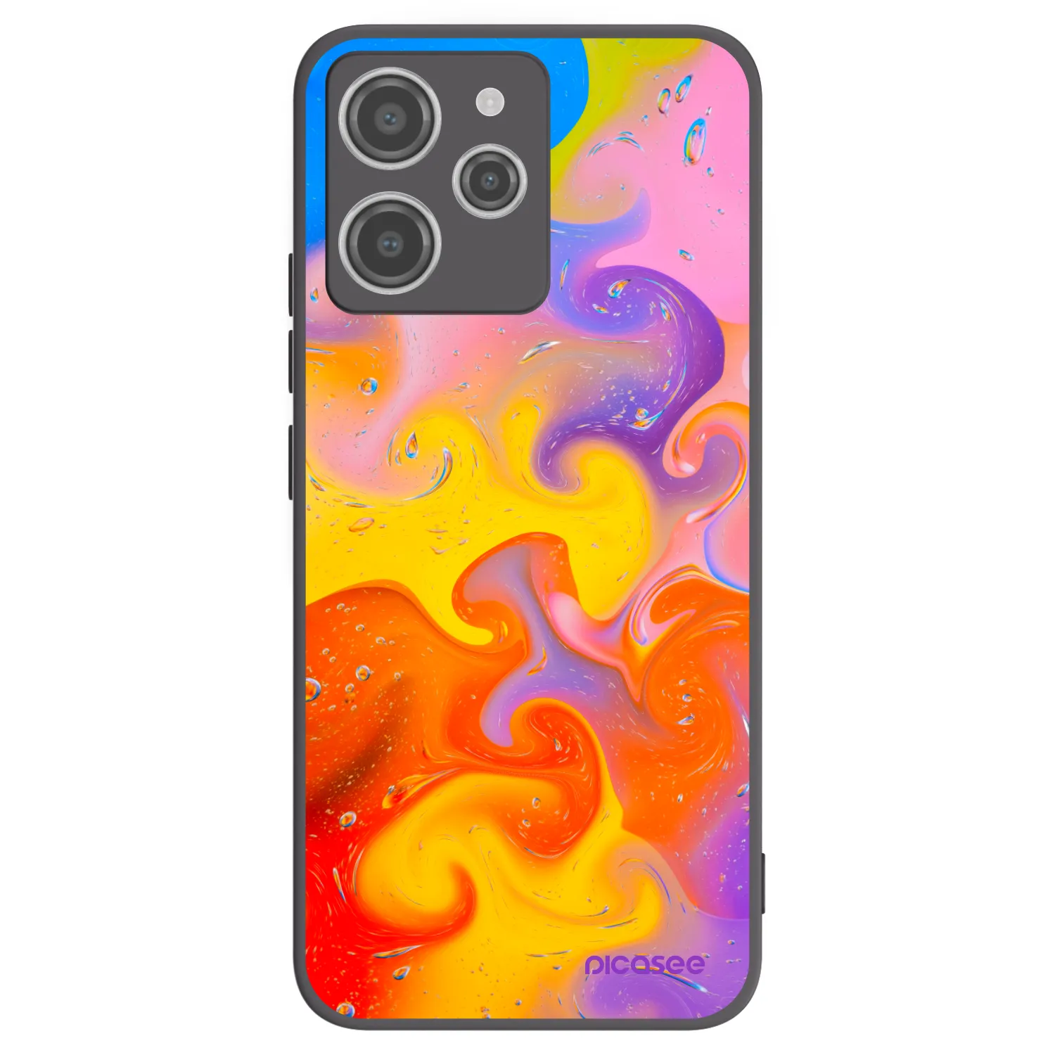 Picasee husă neagră din silicon pentru Xiaomi Redmi 12 4G - Bubbles