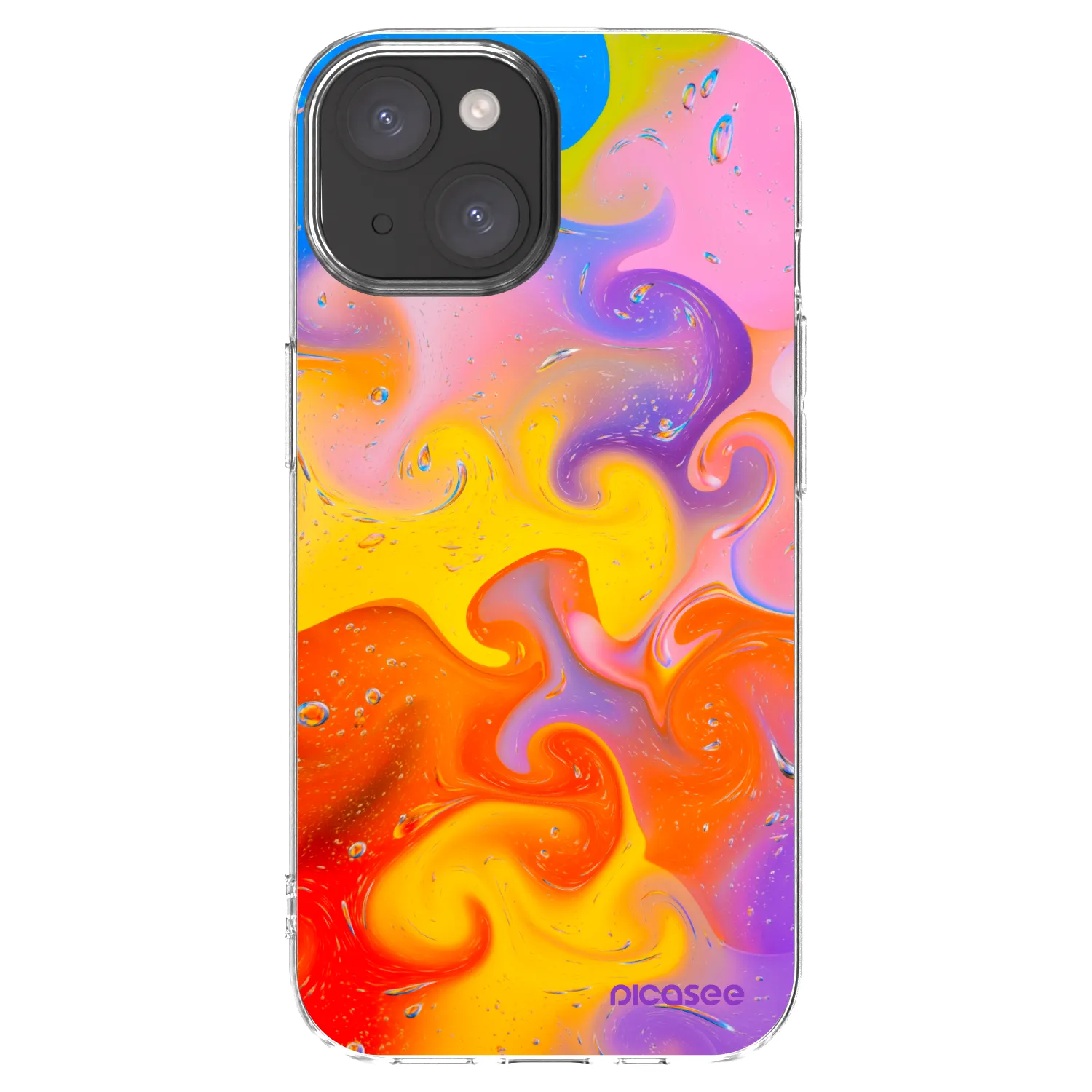 Picasee husă transparentă din silicon pentru Apple iPhone 15 - Bubbles