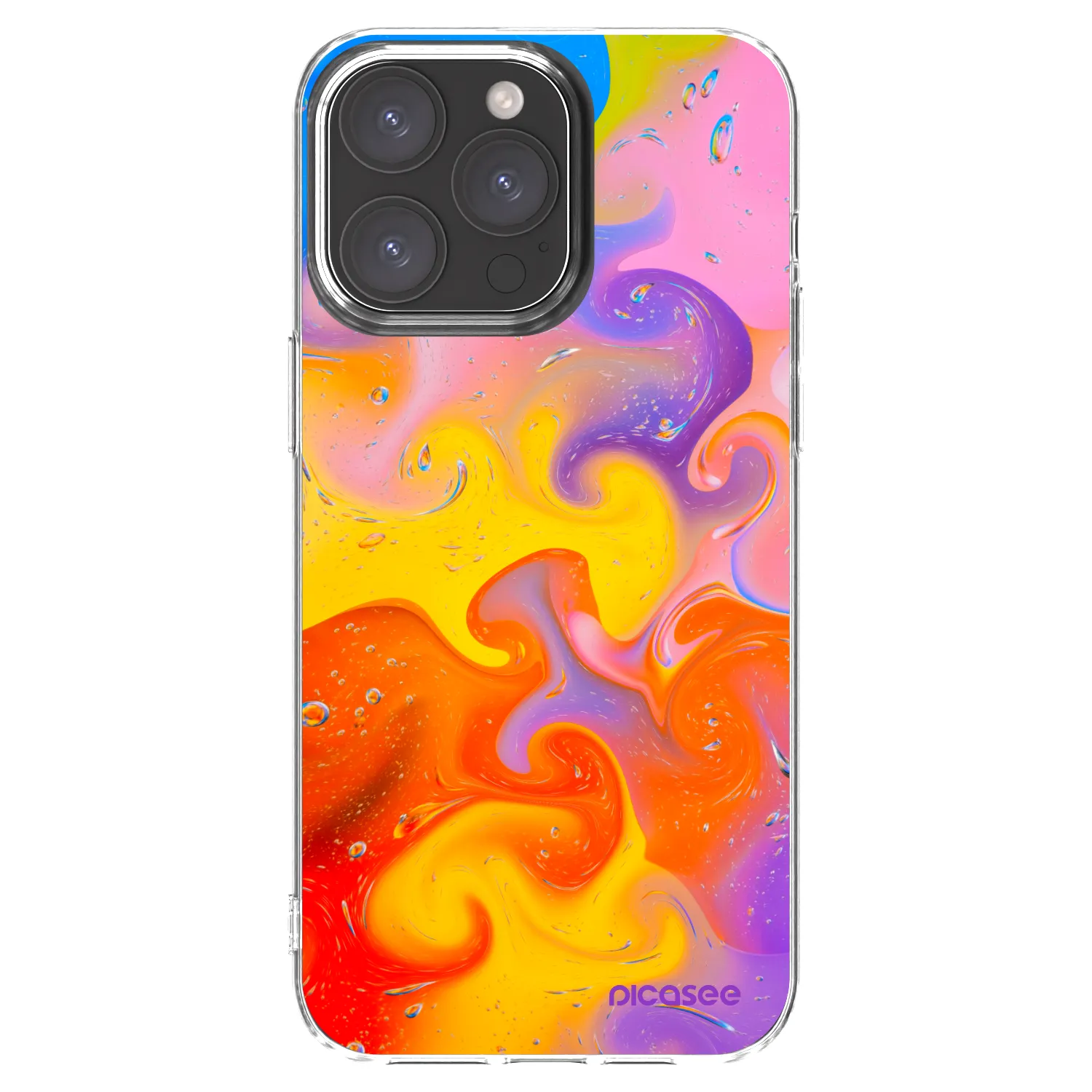 Picasee husă transparentă din silicon pentru Apple iPhone 15 Pro Max - Bubbles