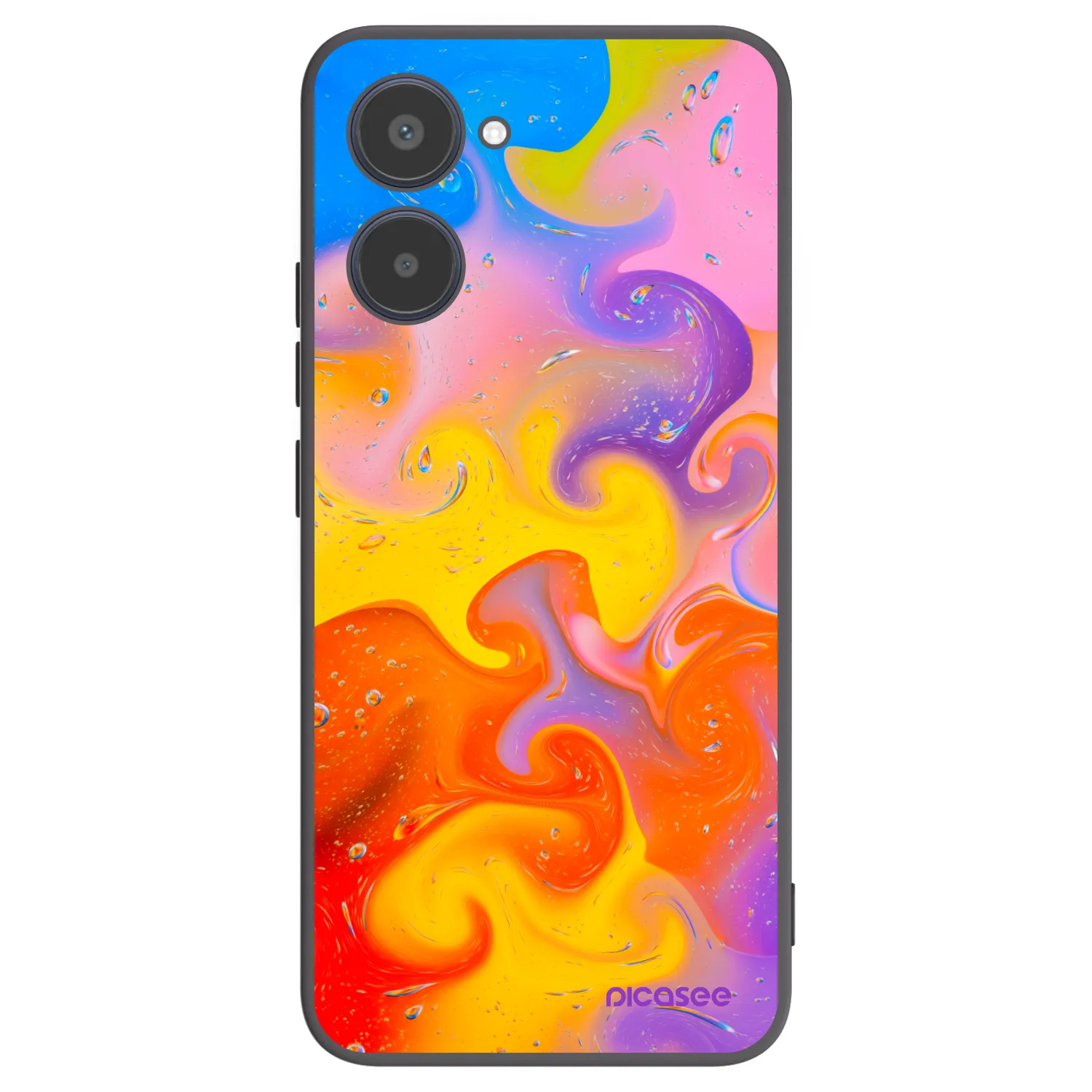 Picasee husă neagră din silicon pentru Realme 10 4G - Bubbles