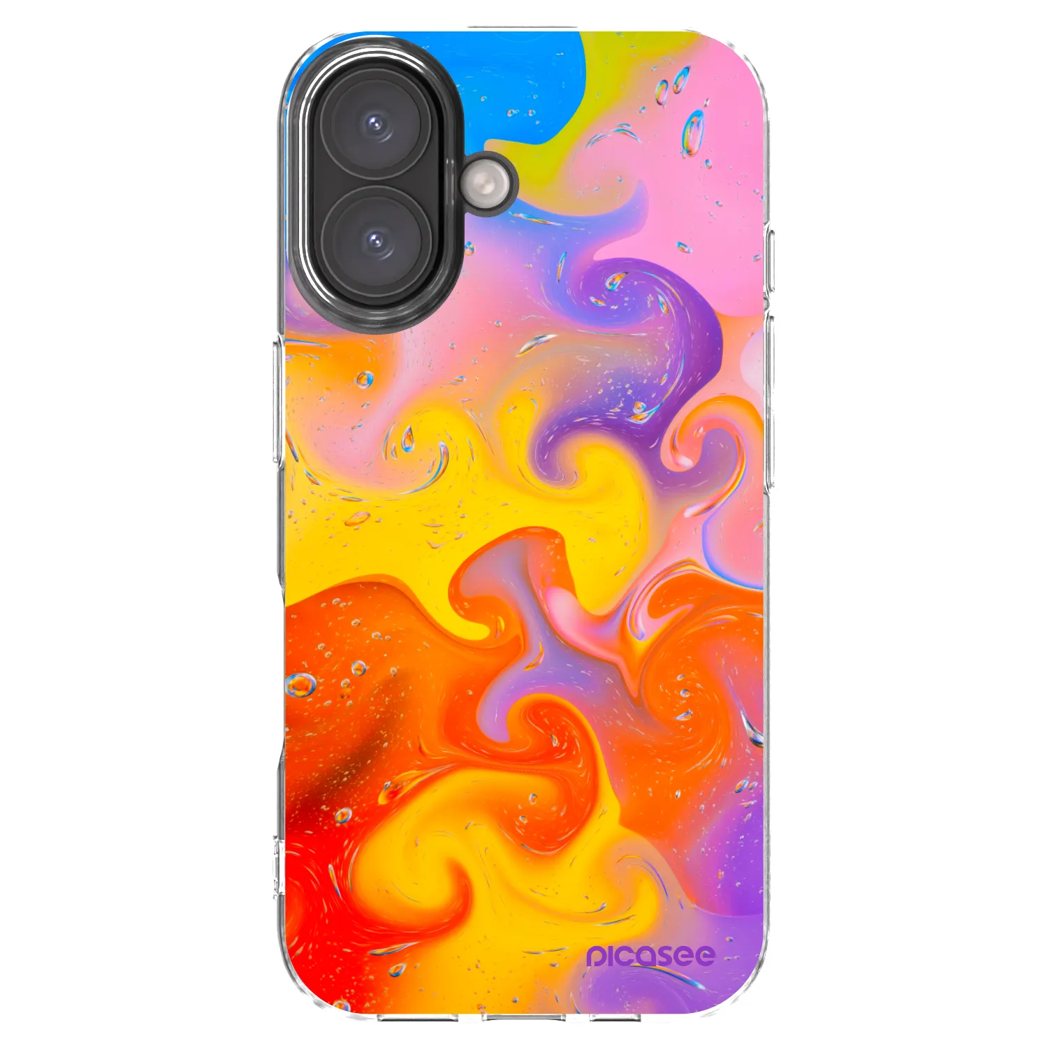 Picasee husă transparentă din silicon pentru Apple iPhone 16 - Bubbles
