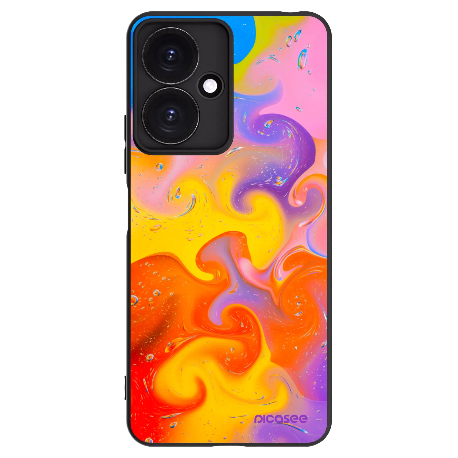 Picasee husă neagră din silicon pentru Xiaomi Redmi 13C 5G - Bubbles