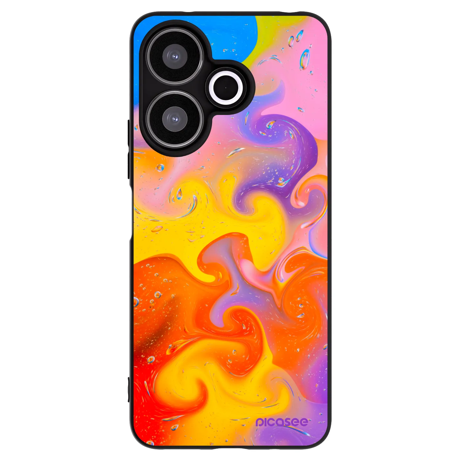 Picasee husă neagră din silicon pentru Xiaomi Redmi 13 4G - Bubbles