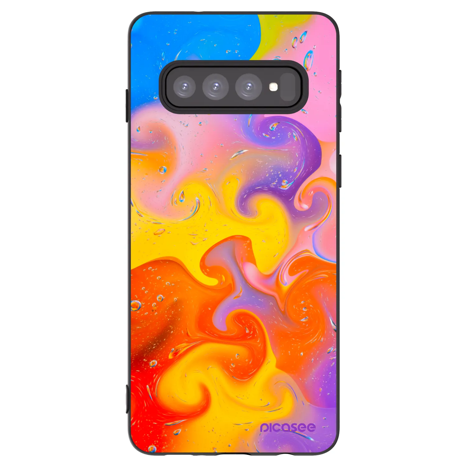Picasee husă neagră din silicon pentru Samsung Galaxy S10 G973 - Bubbles