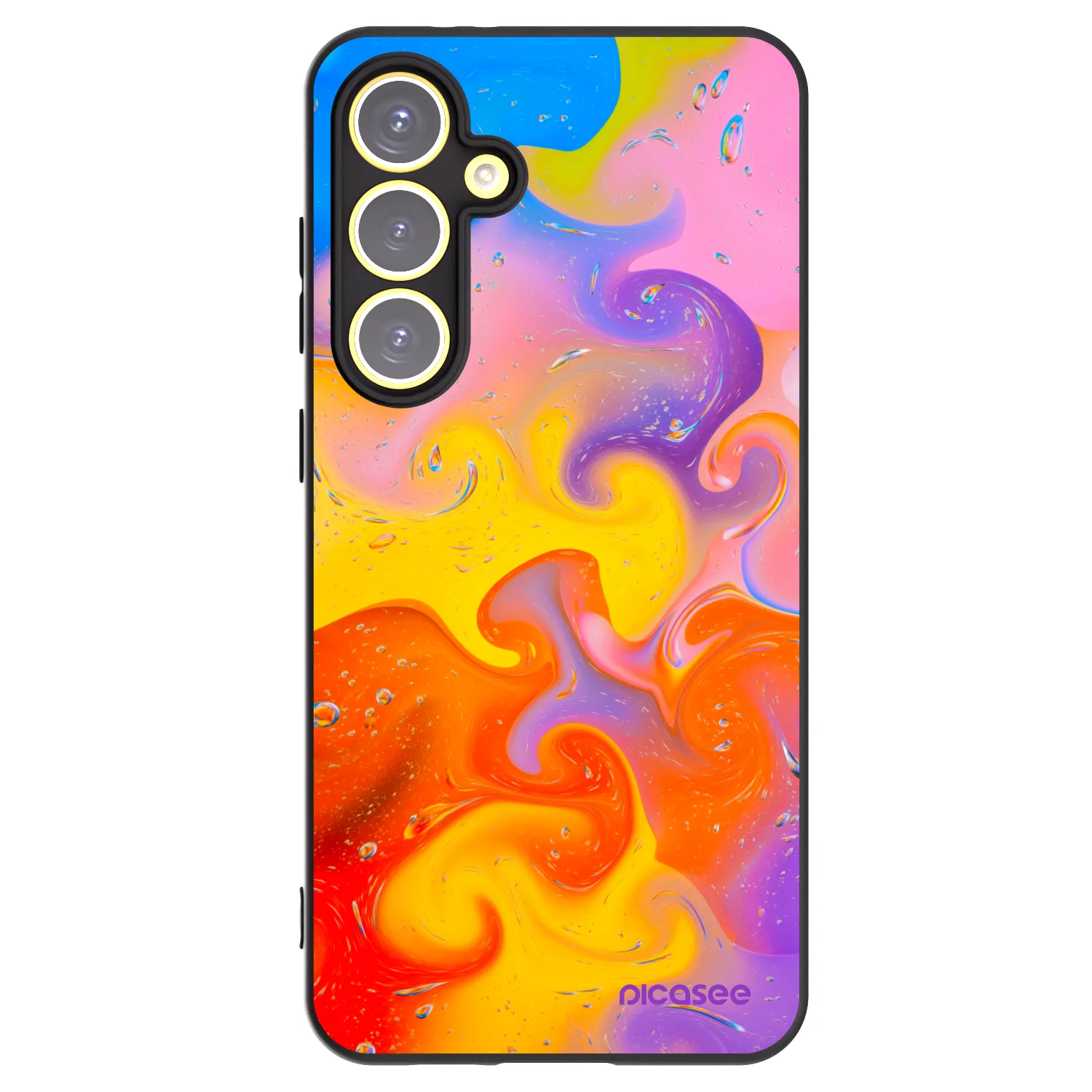 Picasee husă neagră din silicon pentru Samsung Galaxy S24 FE S721B - Bubbles