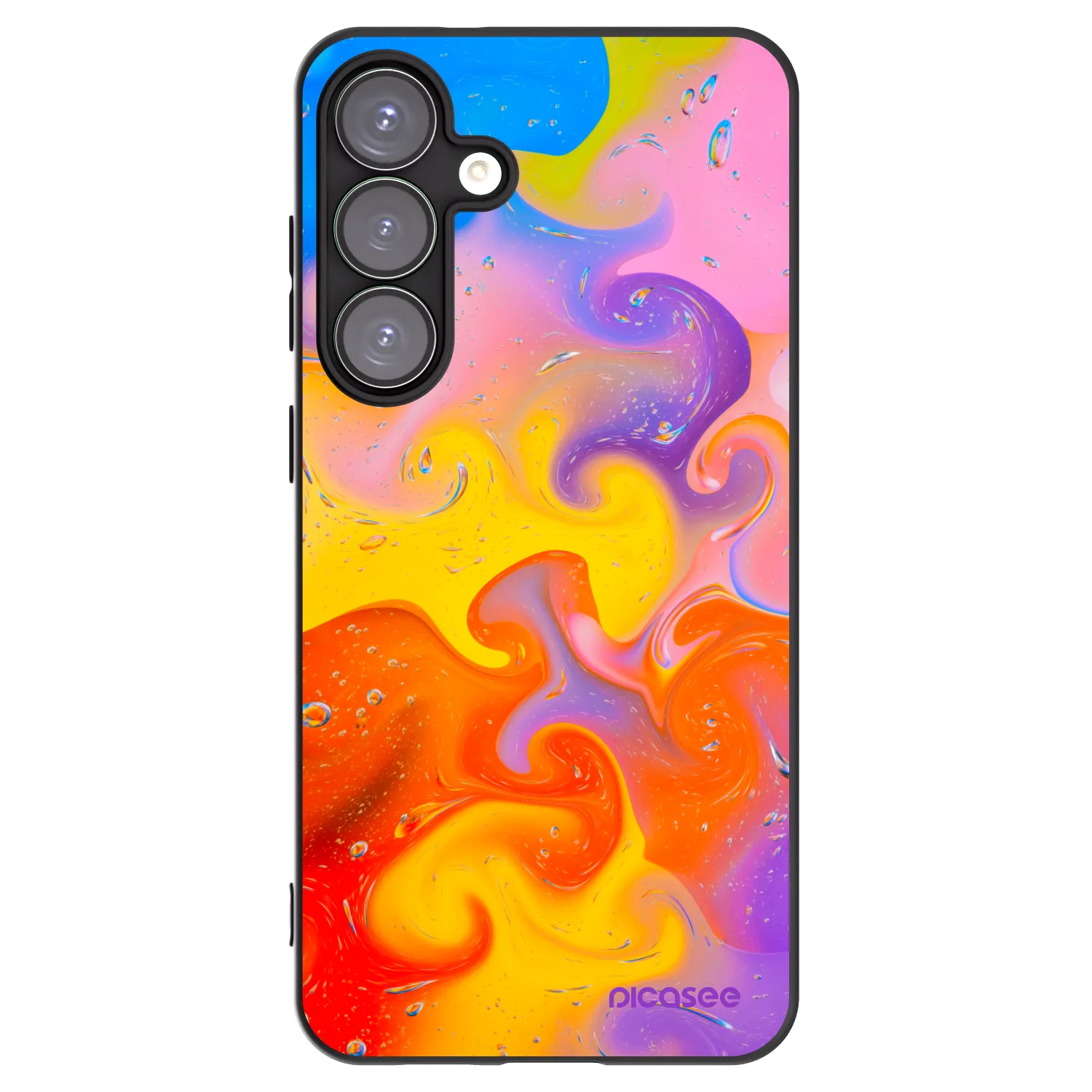 Picasee husă neagră din silicon pentru Samsung Galaxy S25+ 5G - Bubbles
