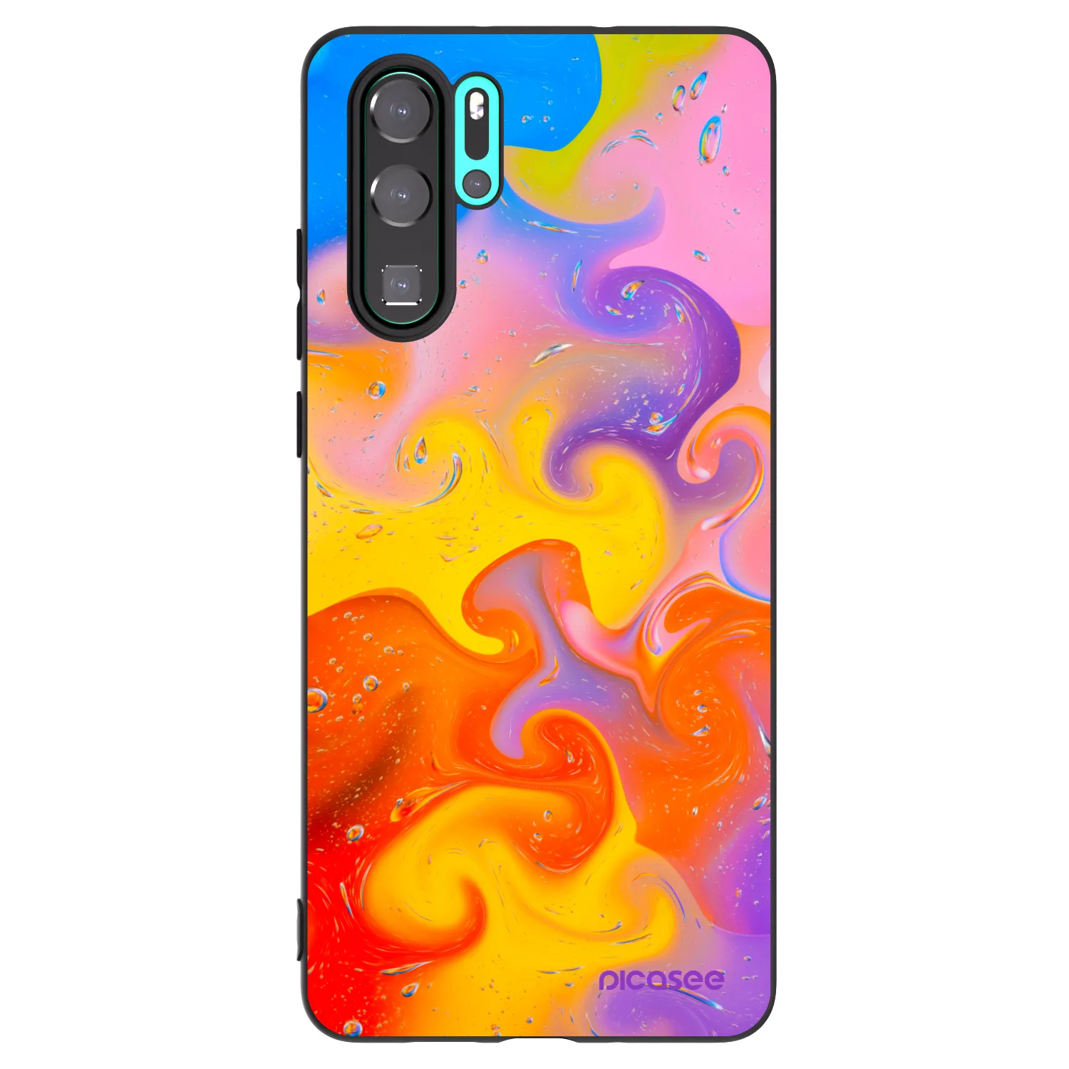 Picasee husă neagră din silicon pentru Huawei P30 Pro - Bubbles