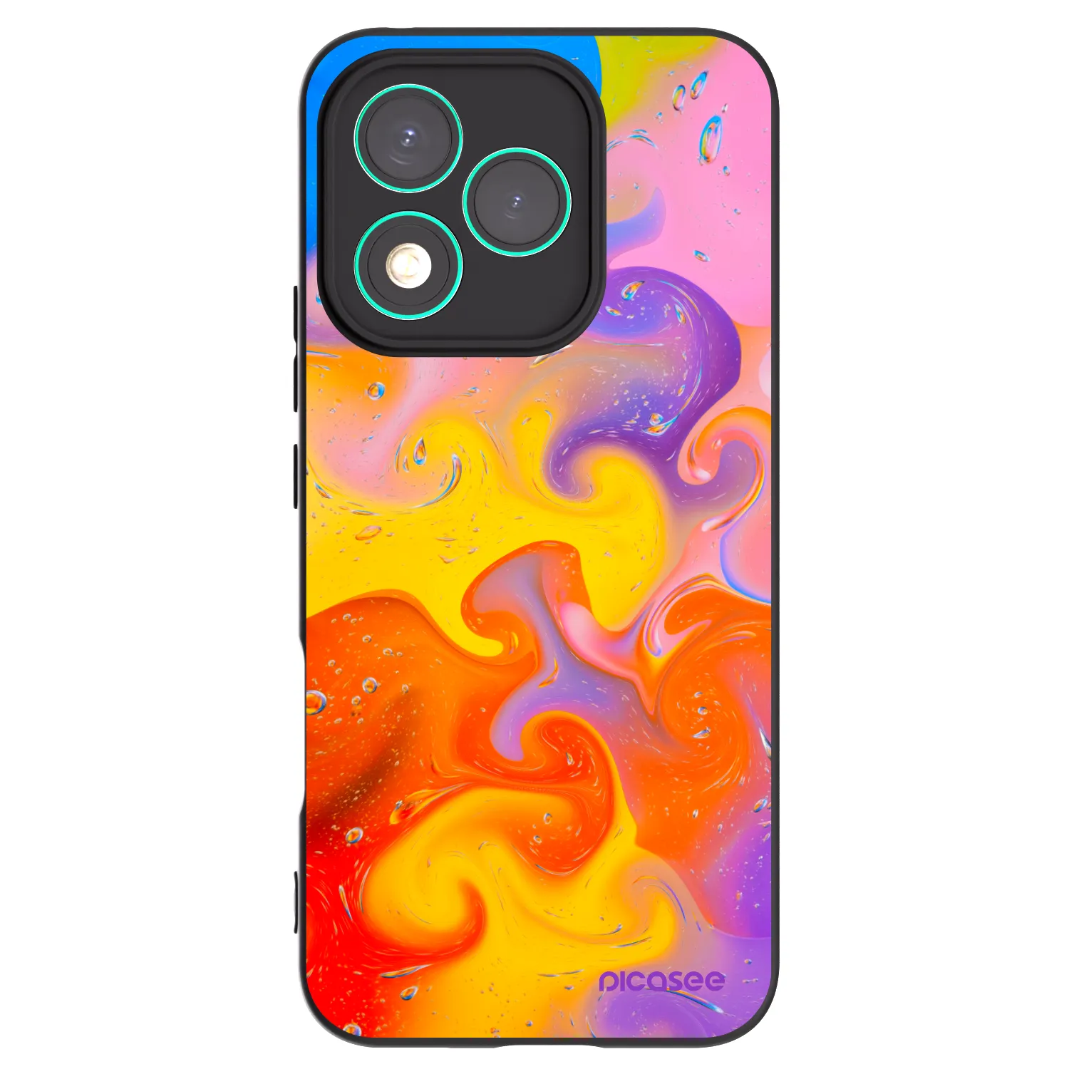 Picasee husă neagră din silicon pentru Honor 400 Lite 5G - Bubbles