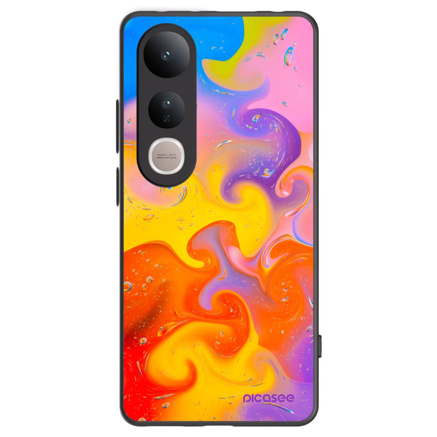 Picasee husă neagră din silicon pentru Vivo V50 Lite 5G - Bubbles