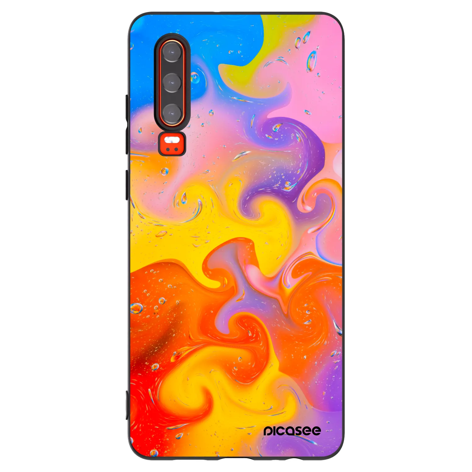 Picasee husă neagră din silicon pentru Huawei P30 - Bubbles