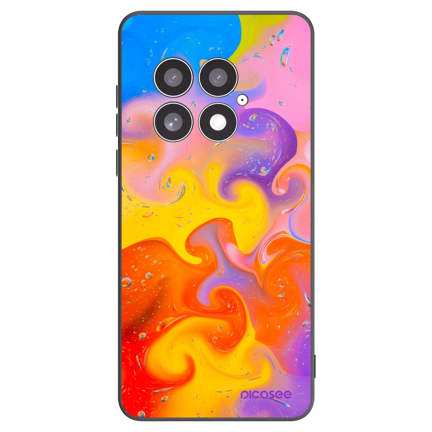 Picasee husă neagră din silicon pentru OnePlus 13 5G - Bubbles