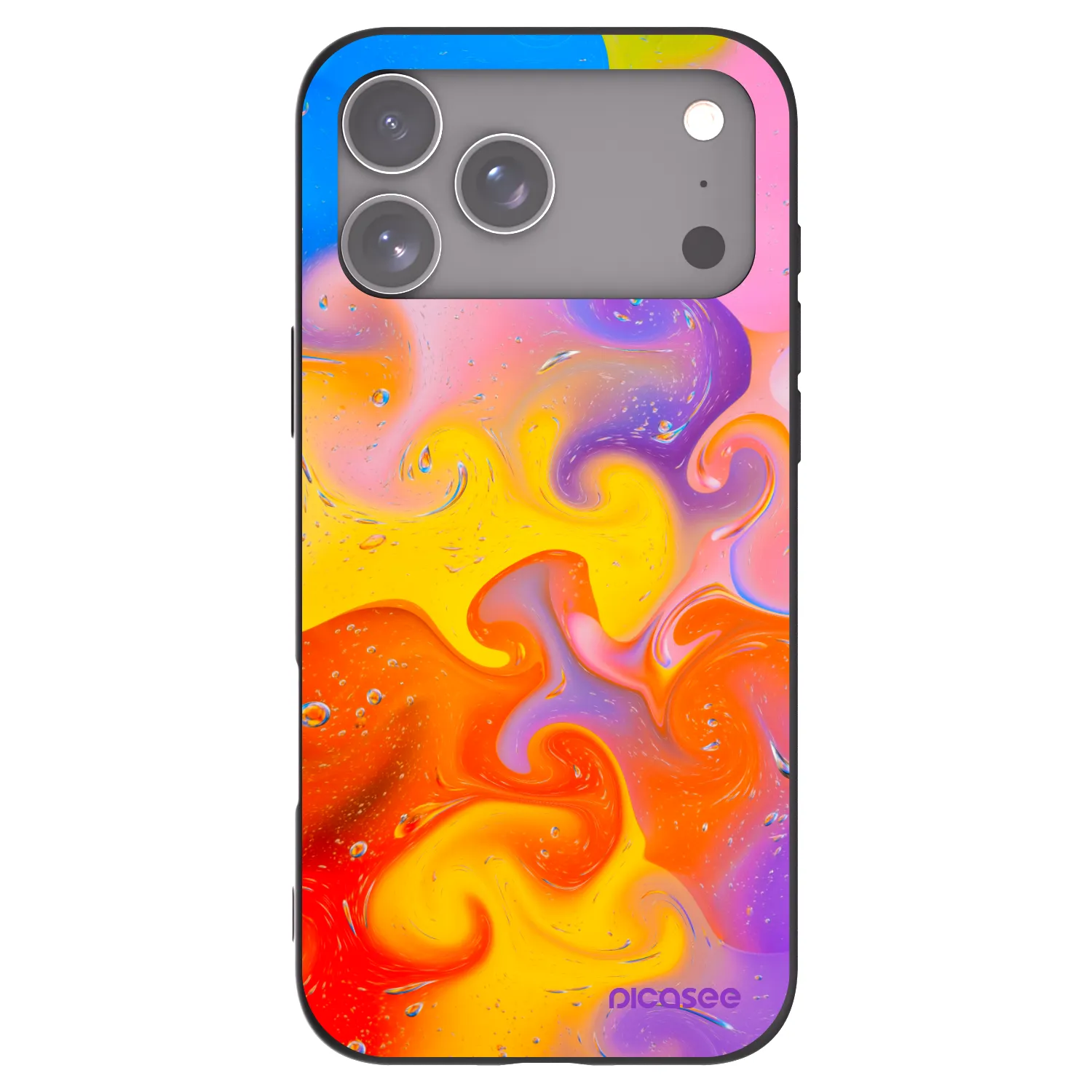 Picasee husă neagră din silicon pentru Apple iPhone 17 Pro Max - Bubbles