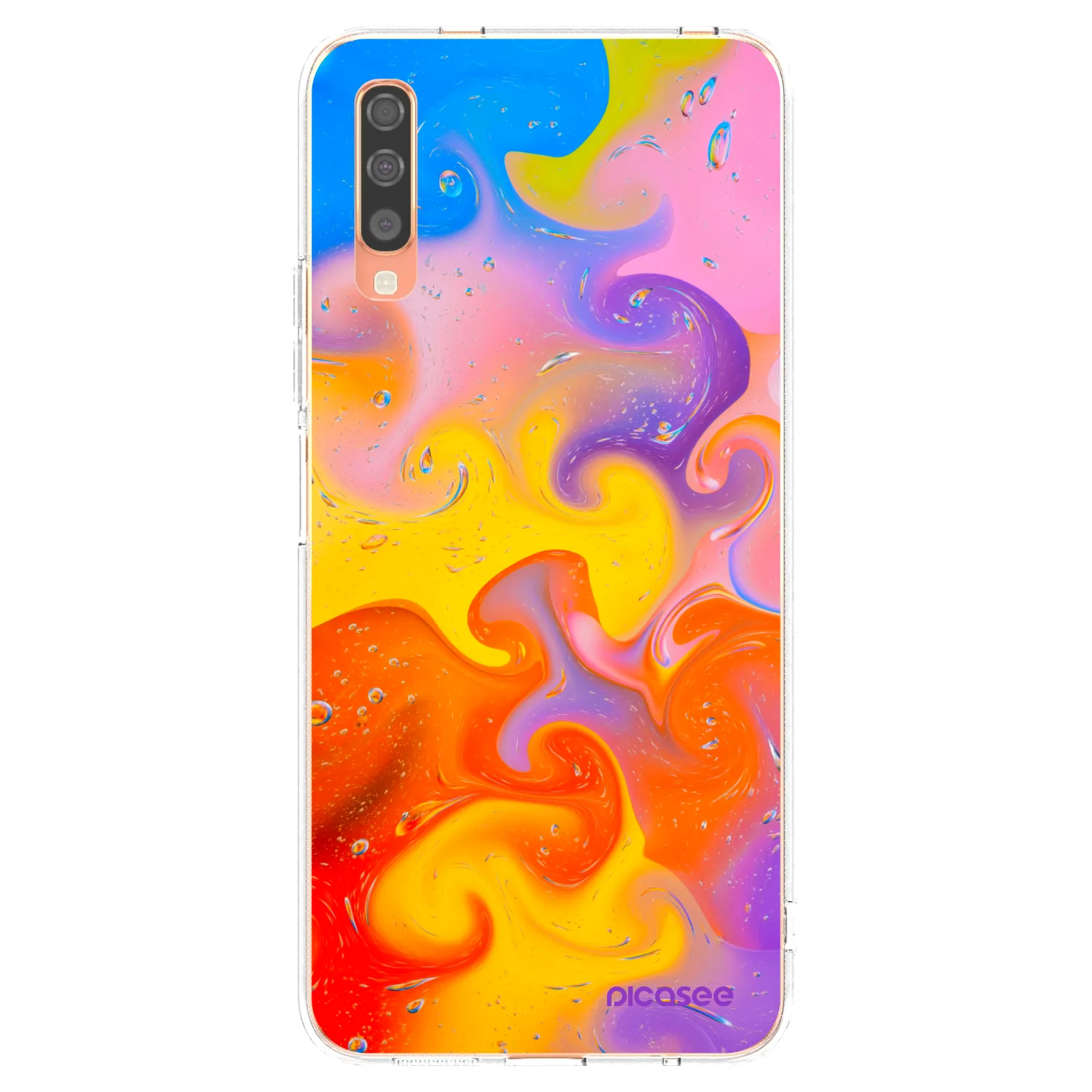 Picasee husă transparentă din silicon pentru Samsung Galaxy A70 A705F - Bubbles