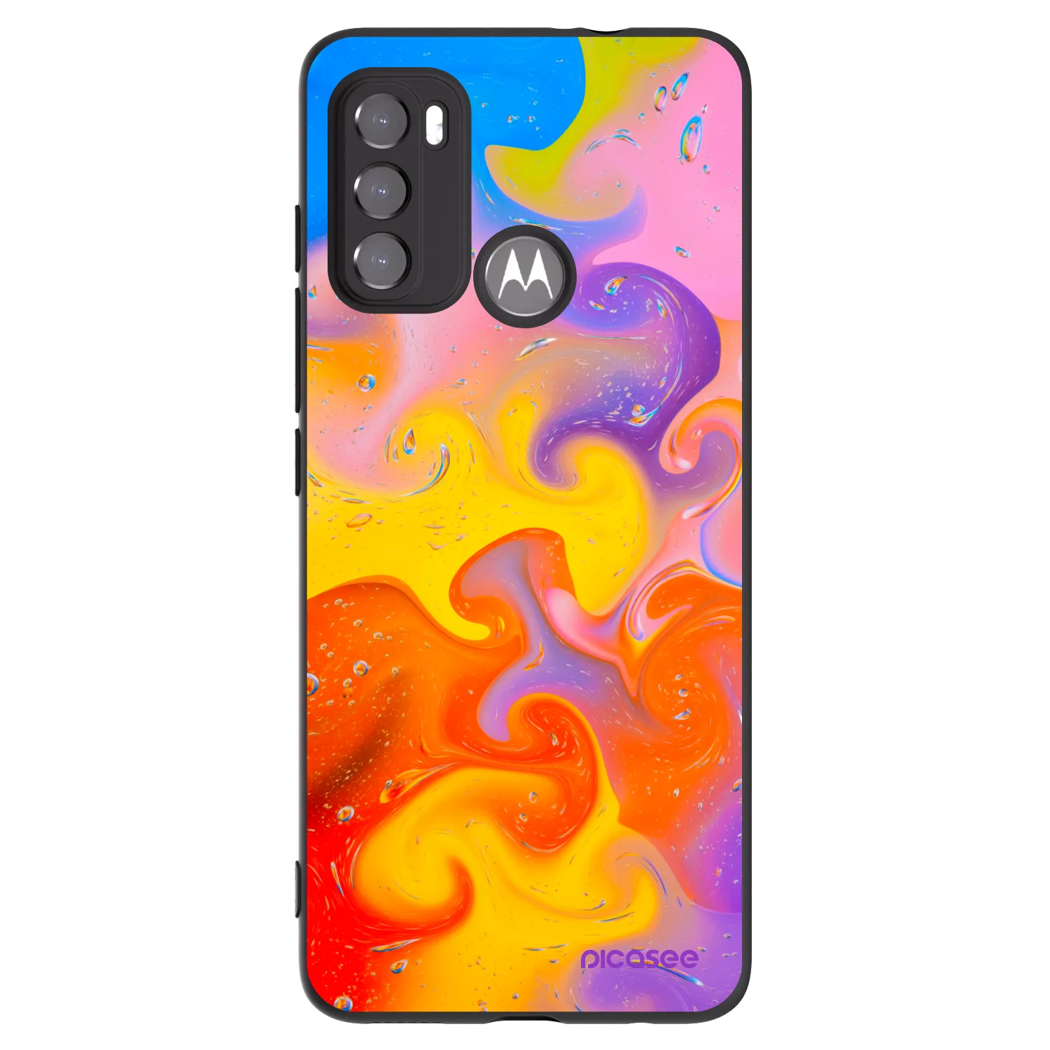 Picasee husă neagră din silicon pentru Motorola Edge 60 5G - Bubbles