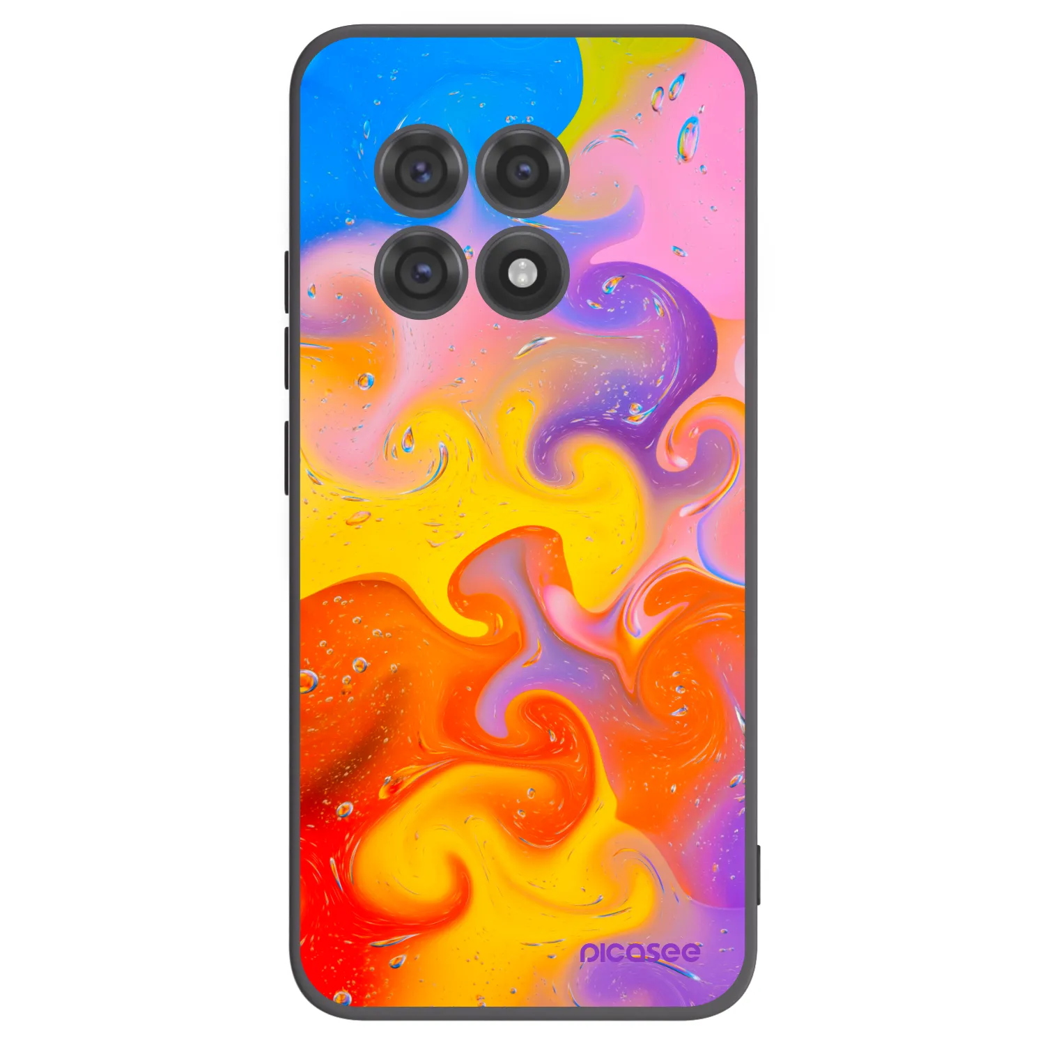 Picasee husă neagră din silicon pentru OnePlus 13R 5G - Bubbles